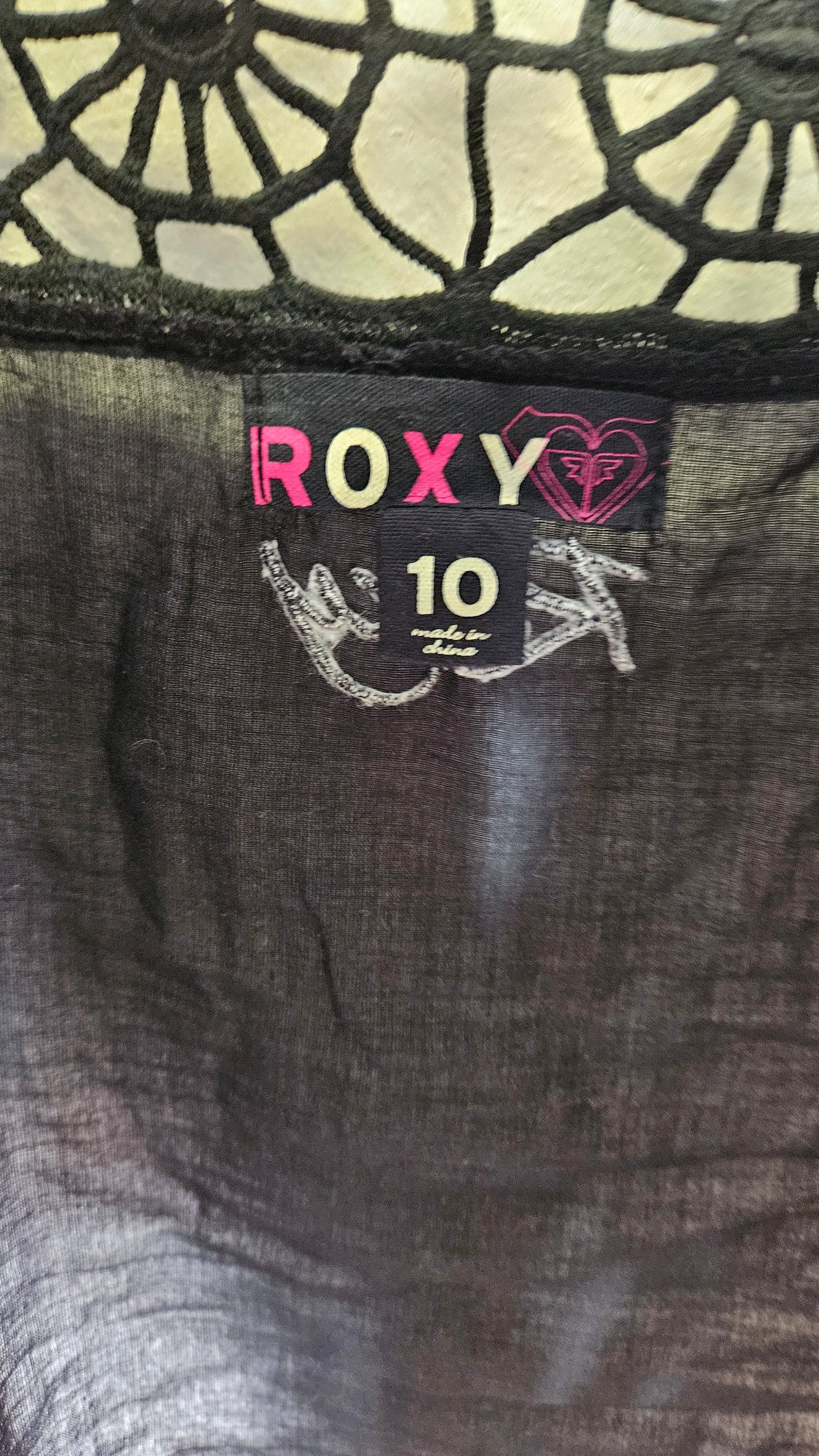 Bohemian black Roxy blouse size 10