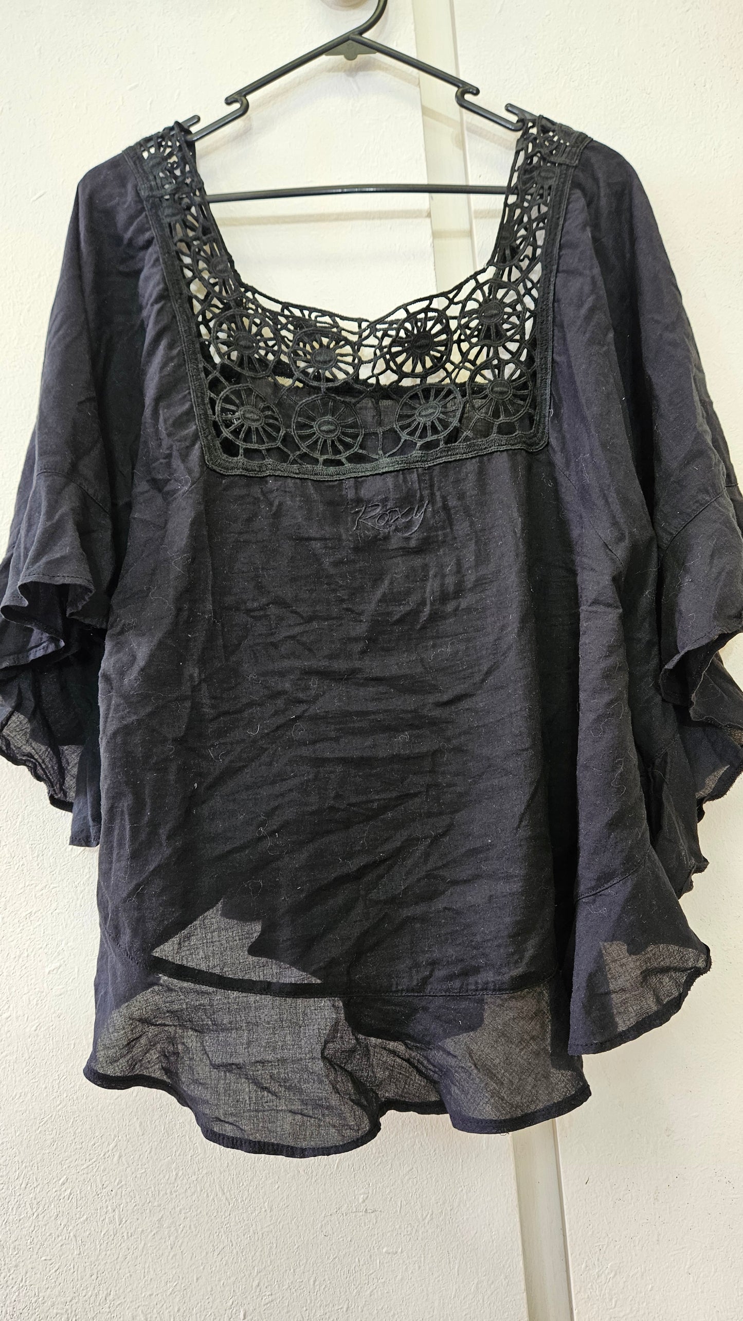 Bohemian black Roxy blouse size 10