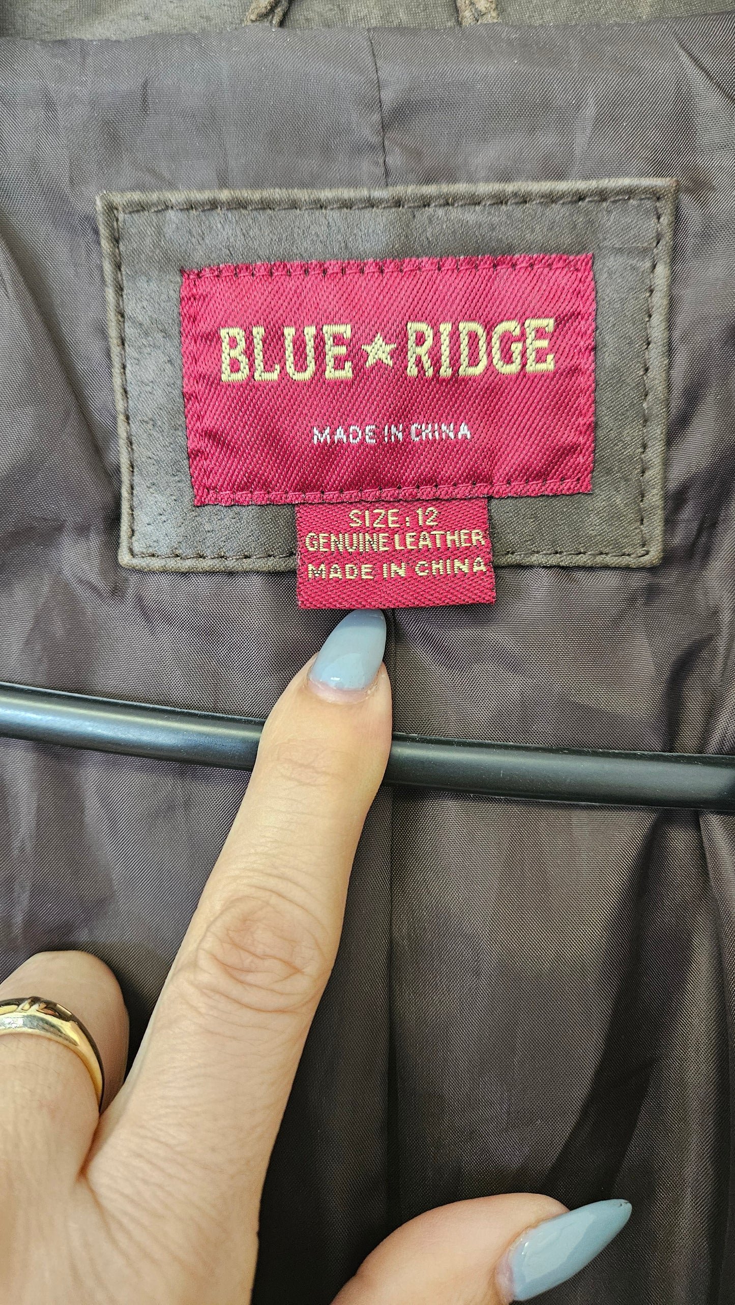 Blue ridge Leather Jacket Size 12