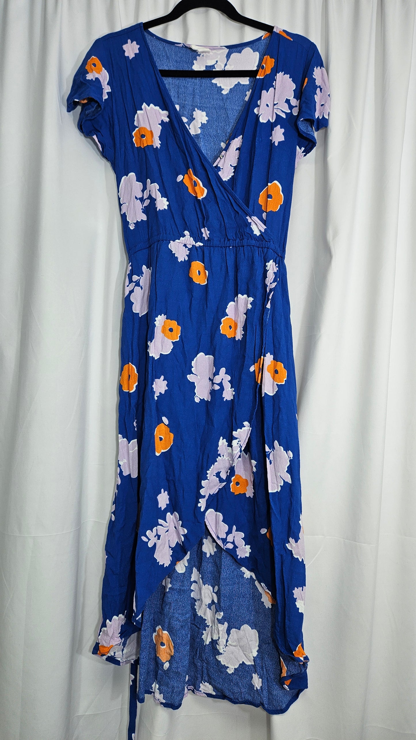 Wrap Dress Elm blue floral faux wrap dress size 10