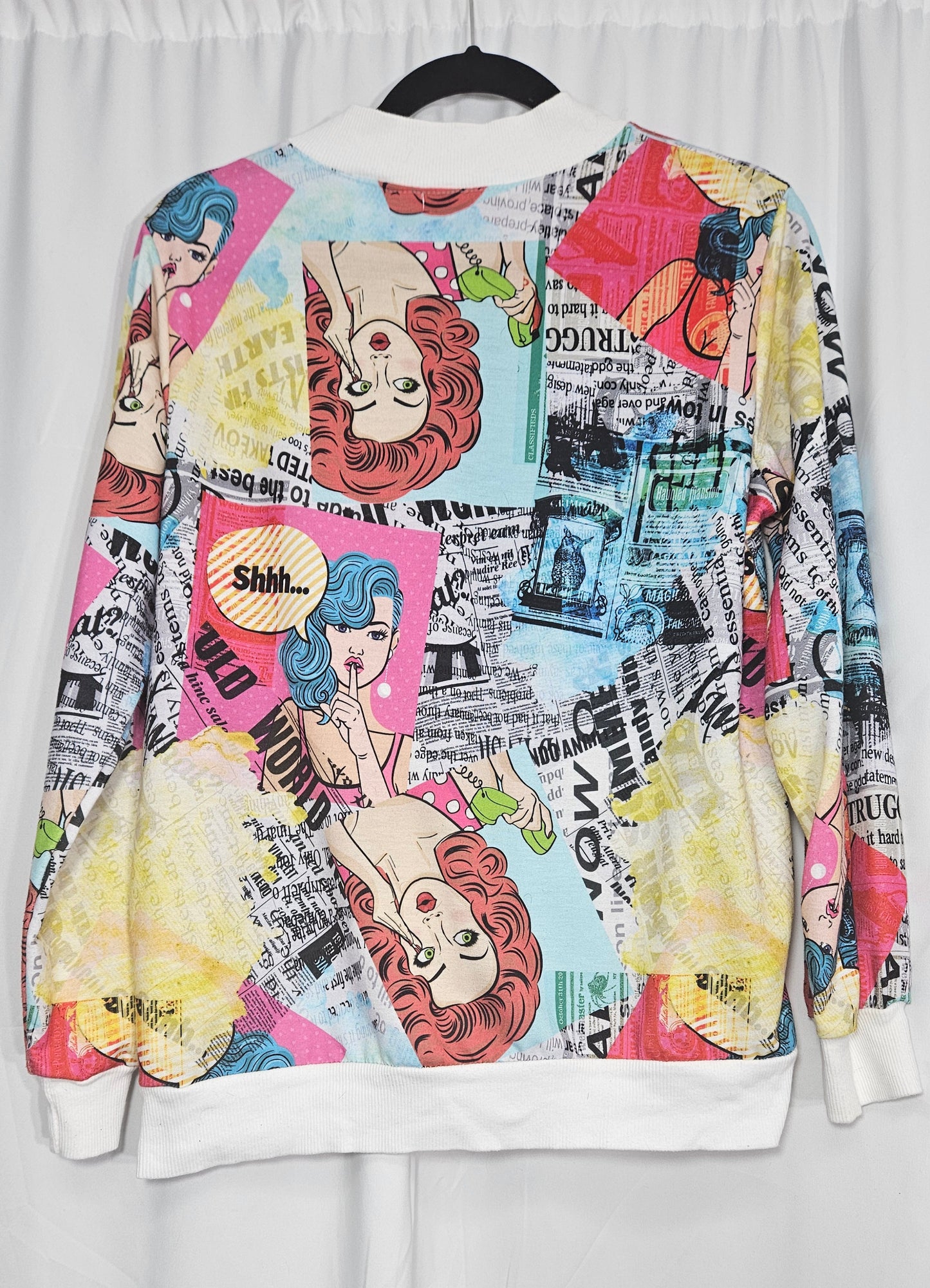 Helga May comic print jacket w/ Pocket Women's bomber