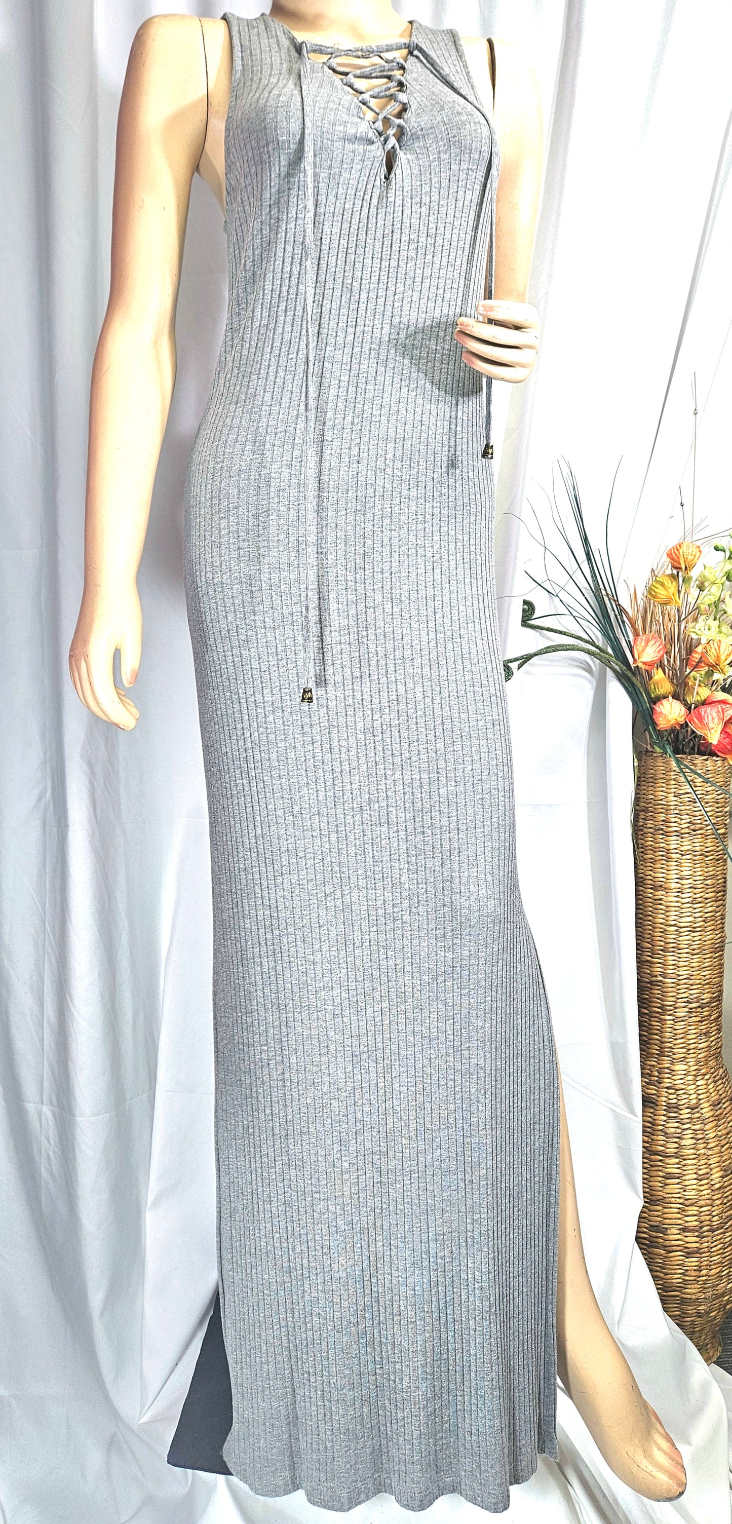 Lovely gray Pull on Maxi Dress - Preloved Dress