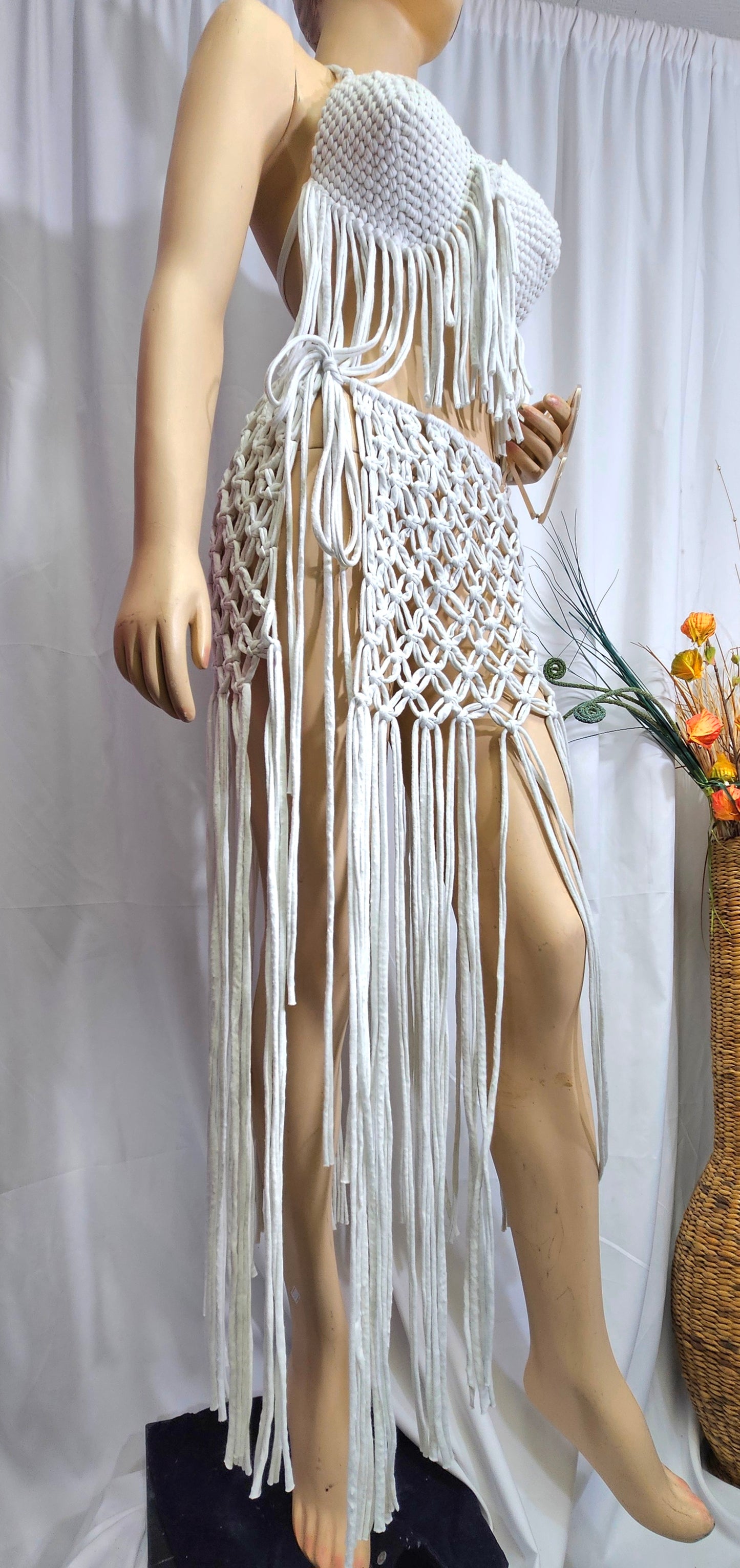 Set of macrame skirt and top Beach Party Dress, Macrame Dress