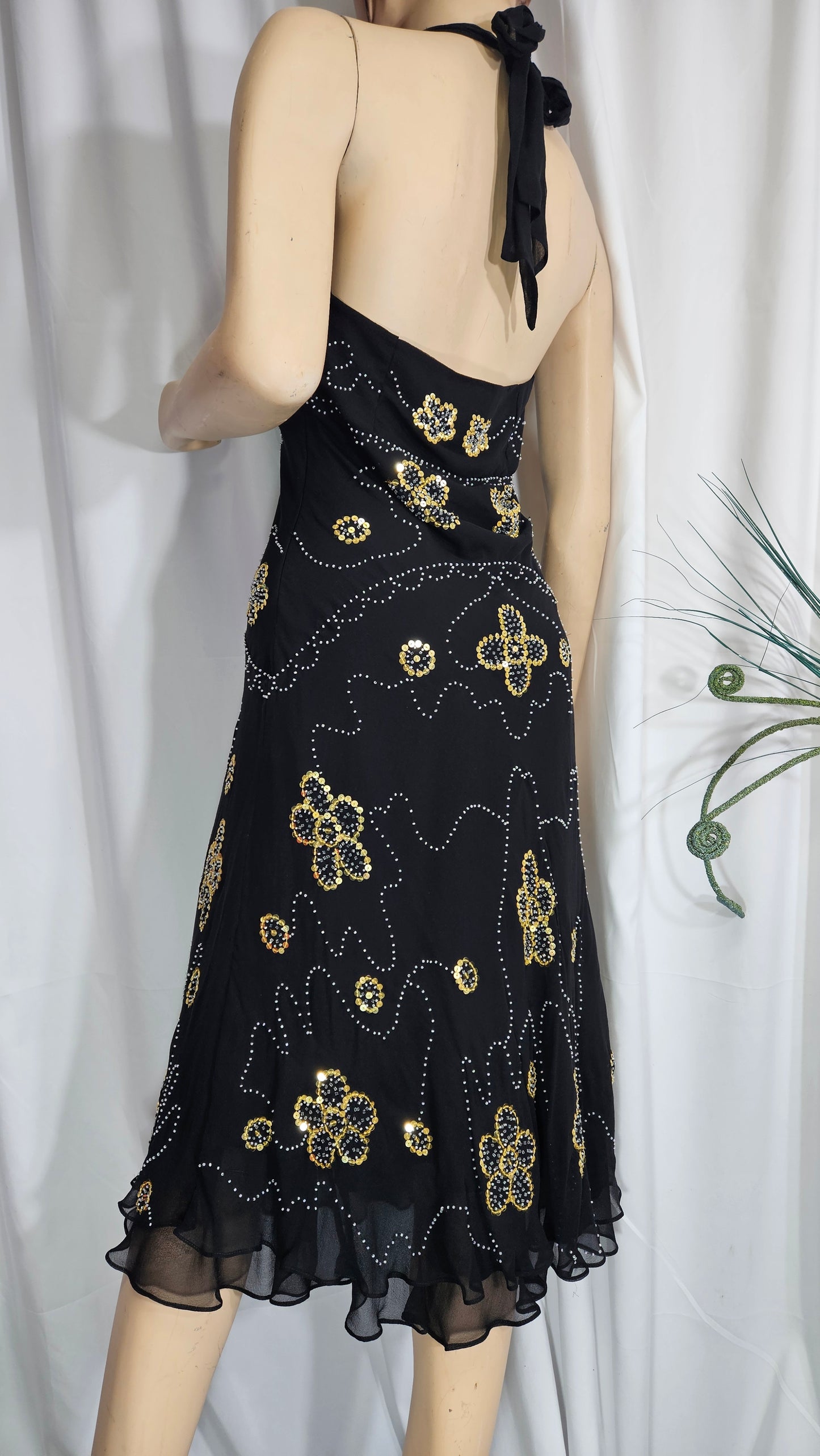 Vintage Beaded halter dress