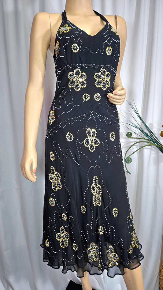 Vintage Beaded halter dress