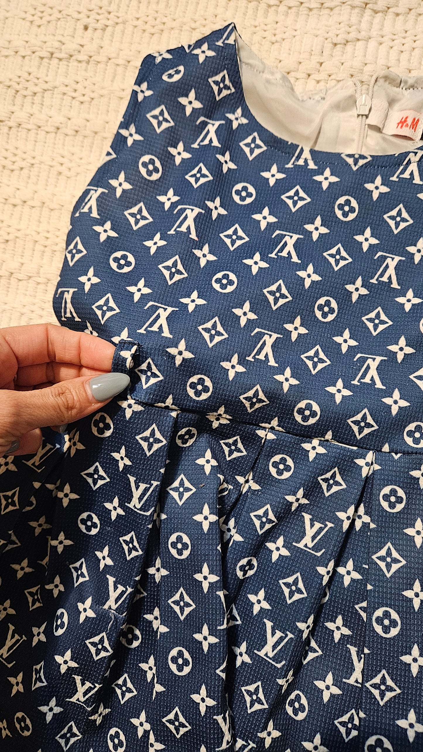 Blue Louis V. Monogram H&M girl Dress