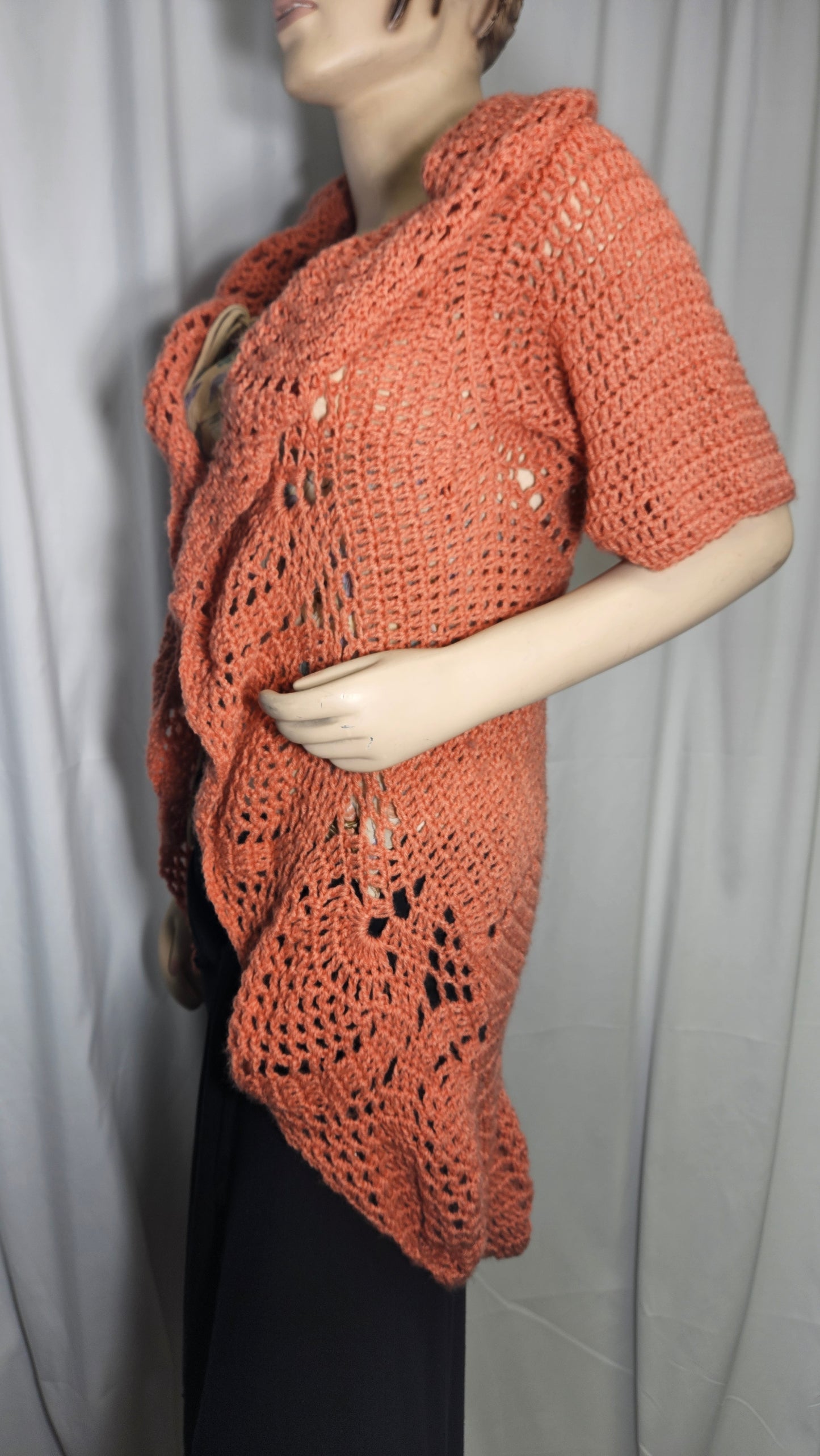 Crochet short sleeve Too - Cardigan bohemian style