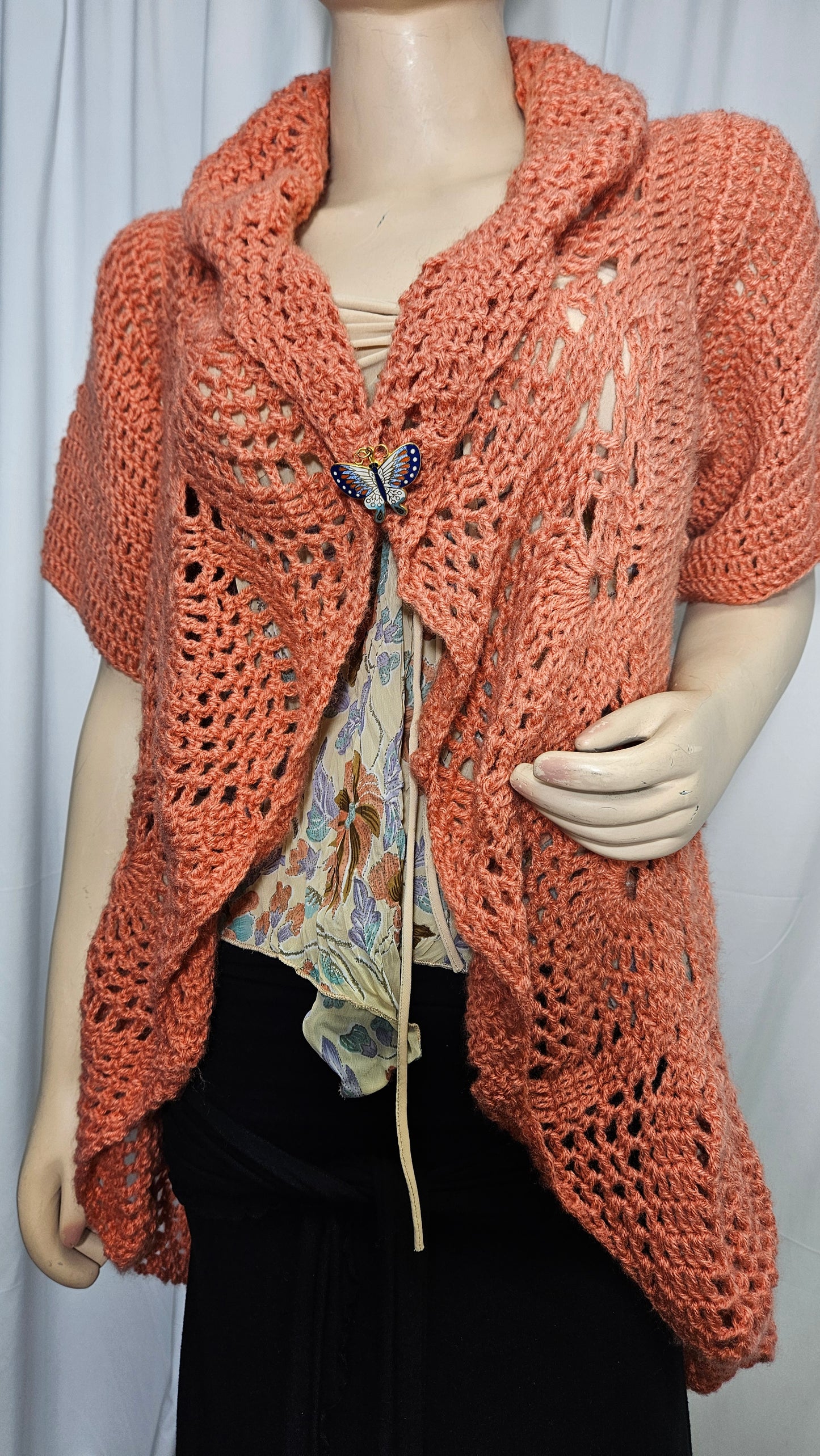 Crochet short sleeve Too - Cardigan bohemian style