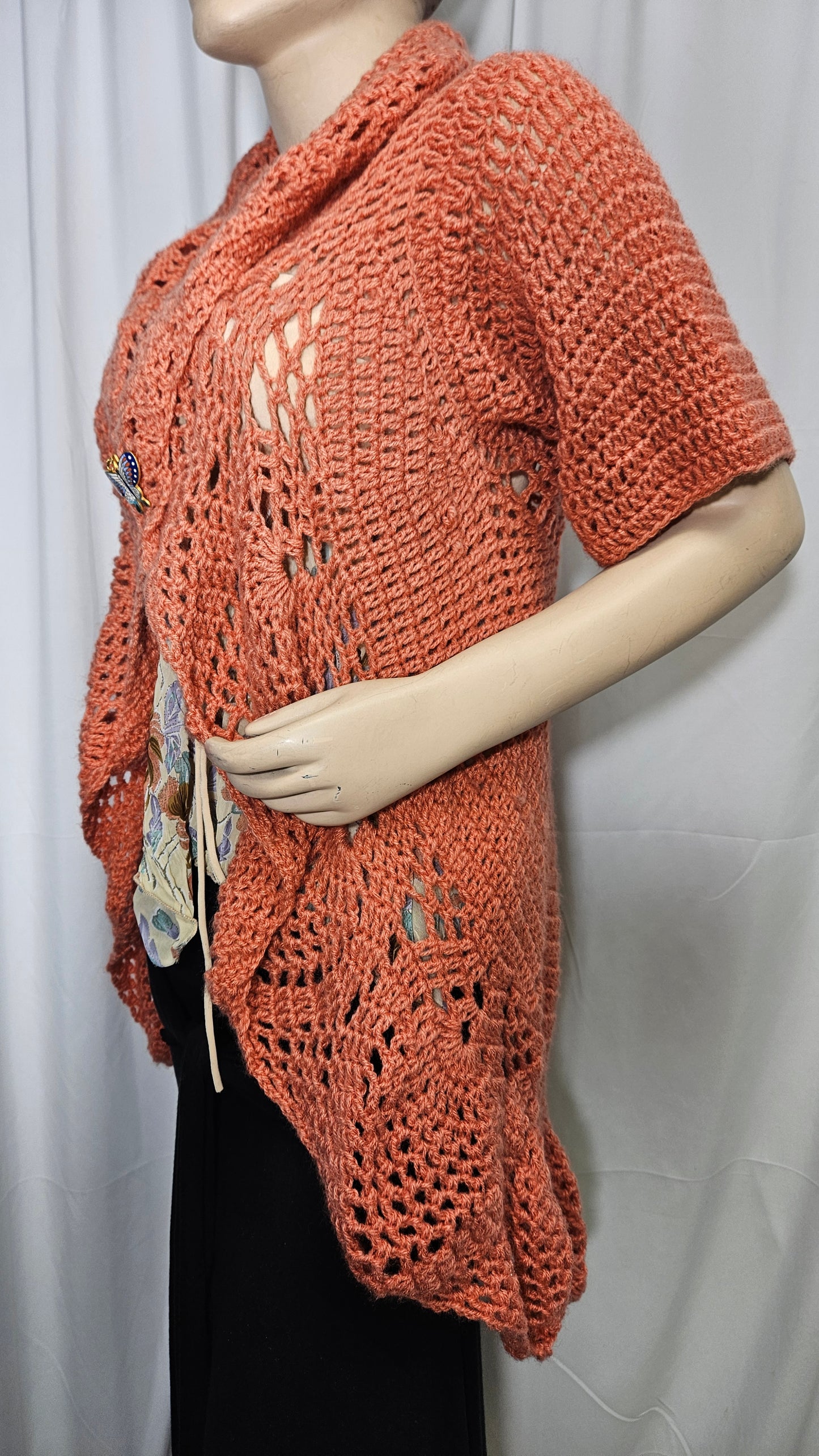 Crochet short sleeve Too - Cardigan bohemian style