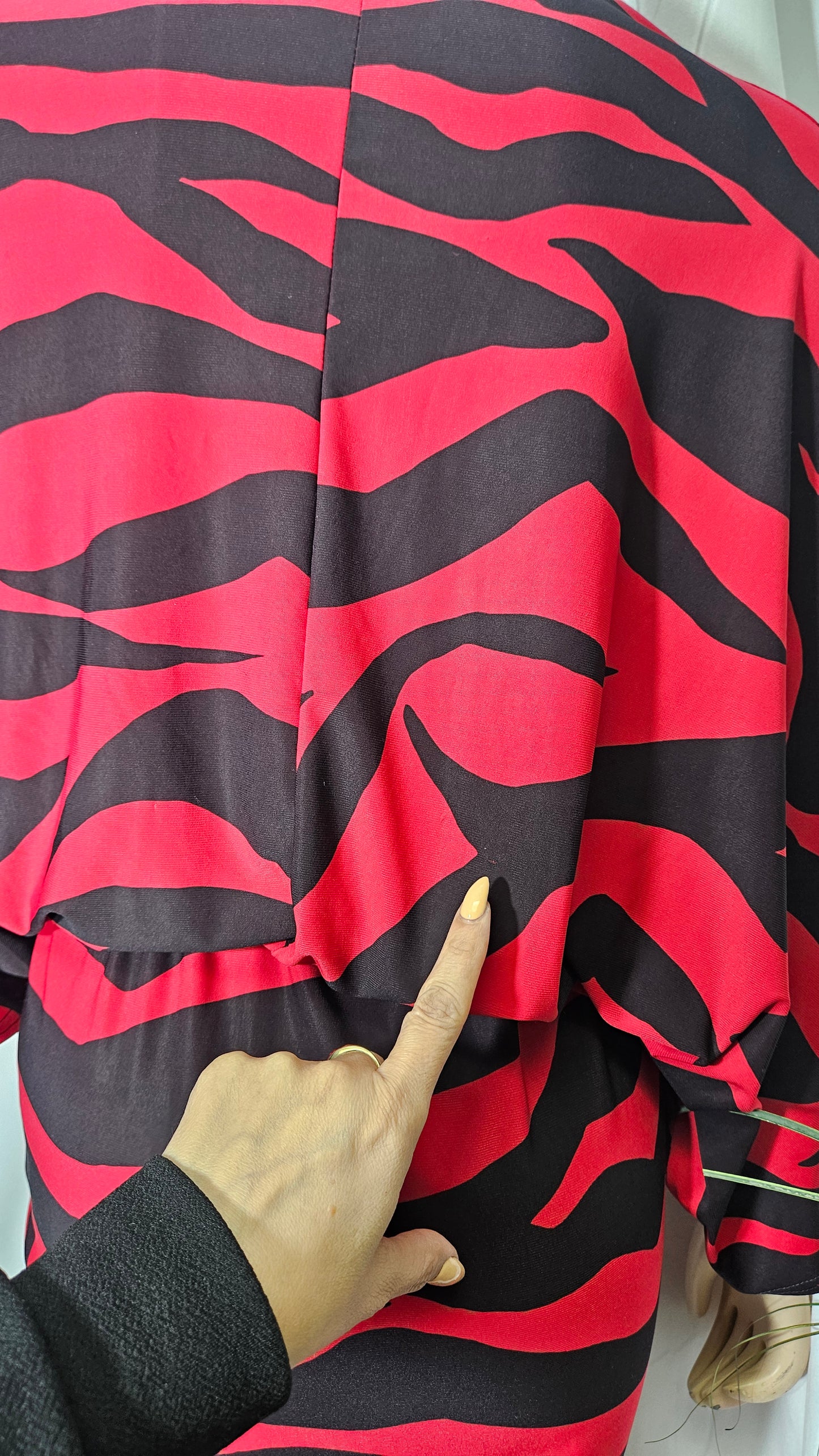 `Flounce London’ Red & Black Animal Print Dress- Preloved wrap Dress Size 8