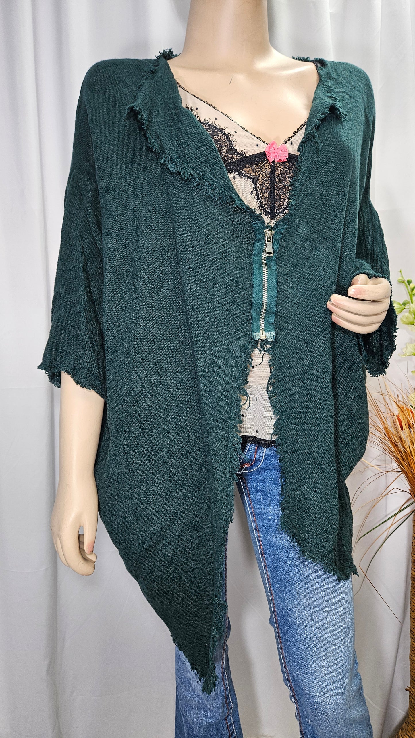 Italian Linen & cotton asymmetrical jacket second hand Coat