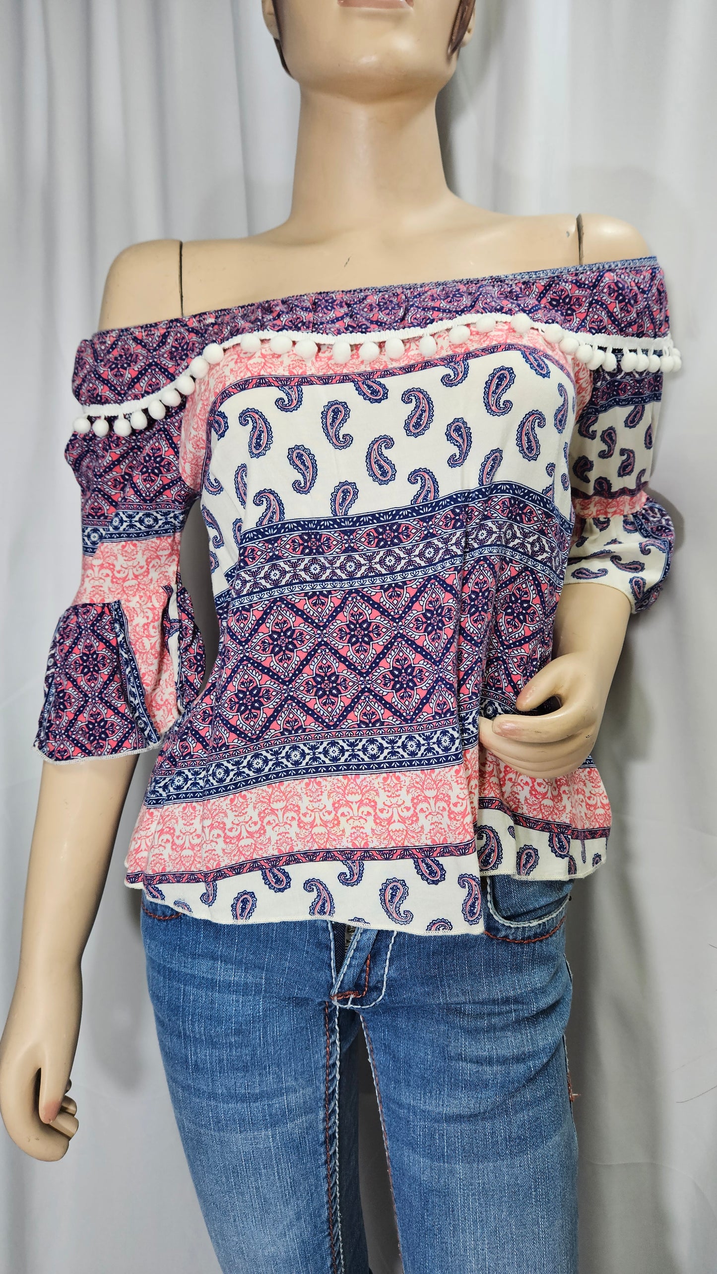 Blouse - Second Hand 3/4 sleeve top - boho blouse