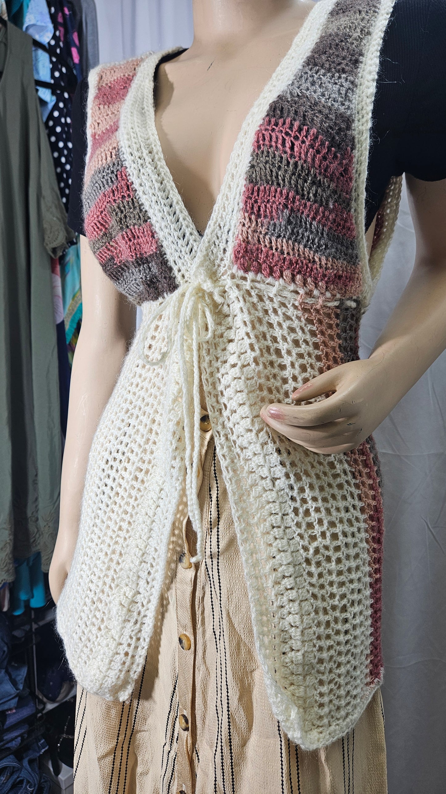 Vintage crochet Vest Boho style