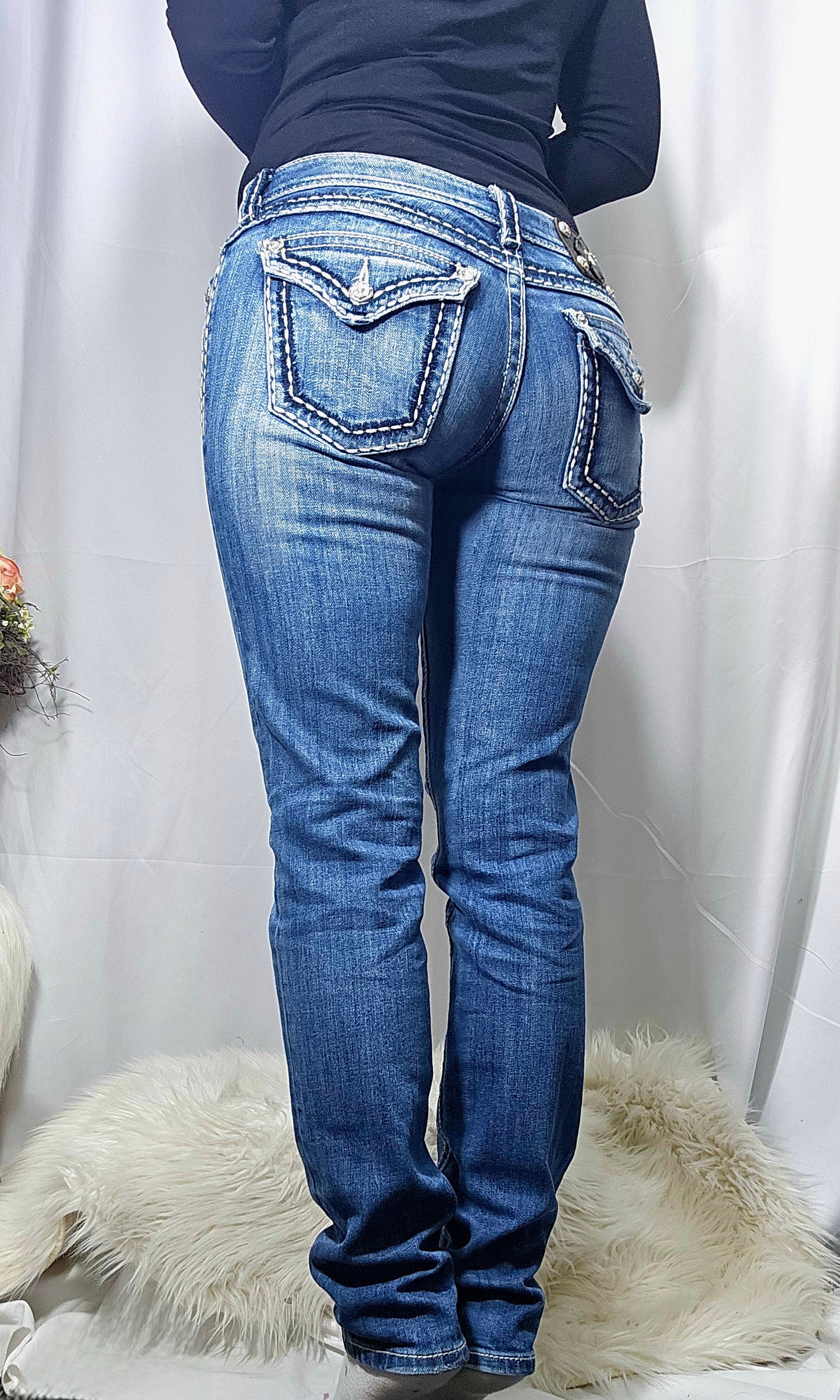 Y2K vintage low waist Miss Me Women's Blue Jeans