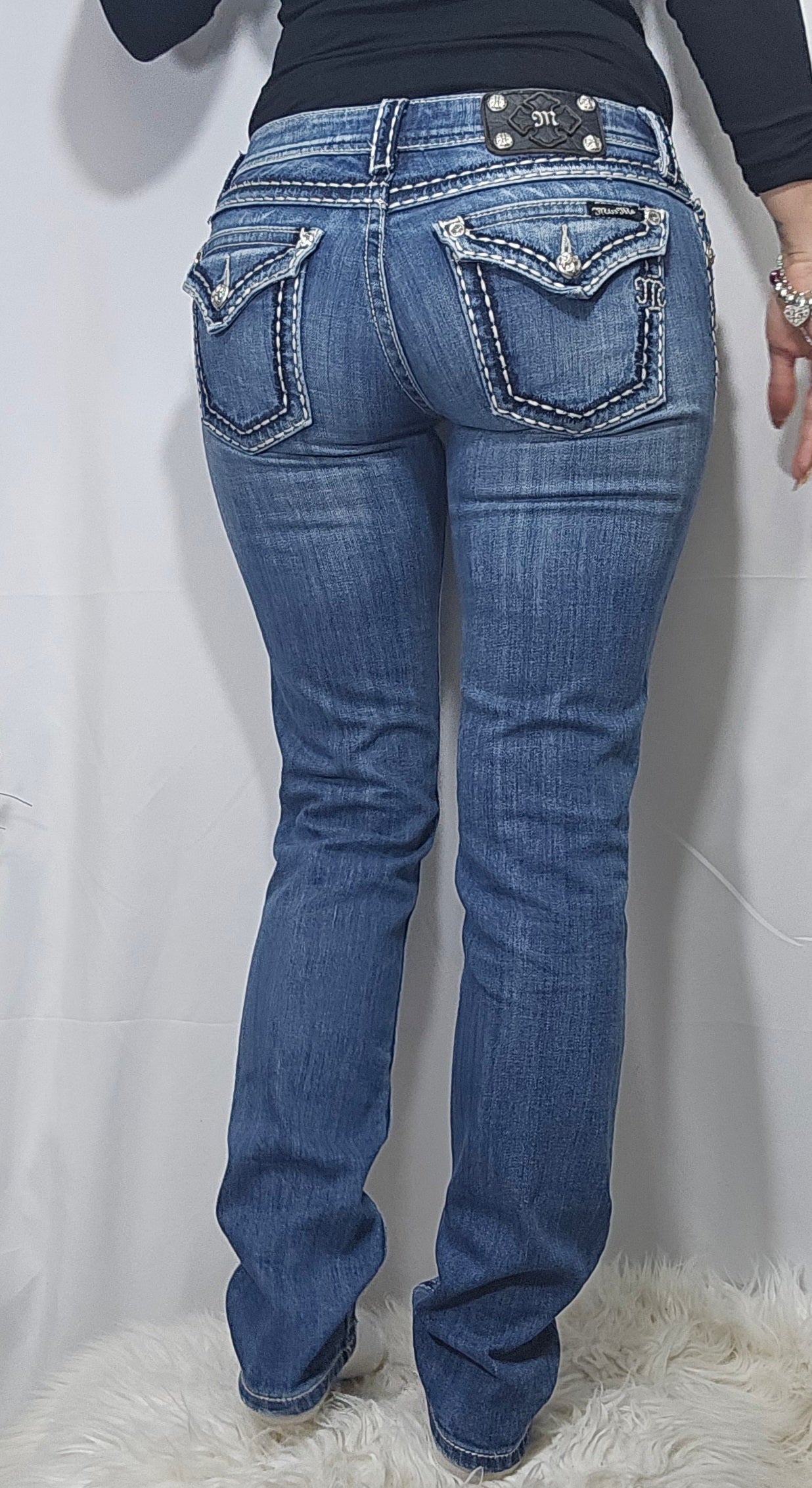 Y2K vintage low waist Miss Me Women's Blue Jeans