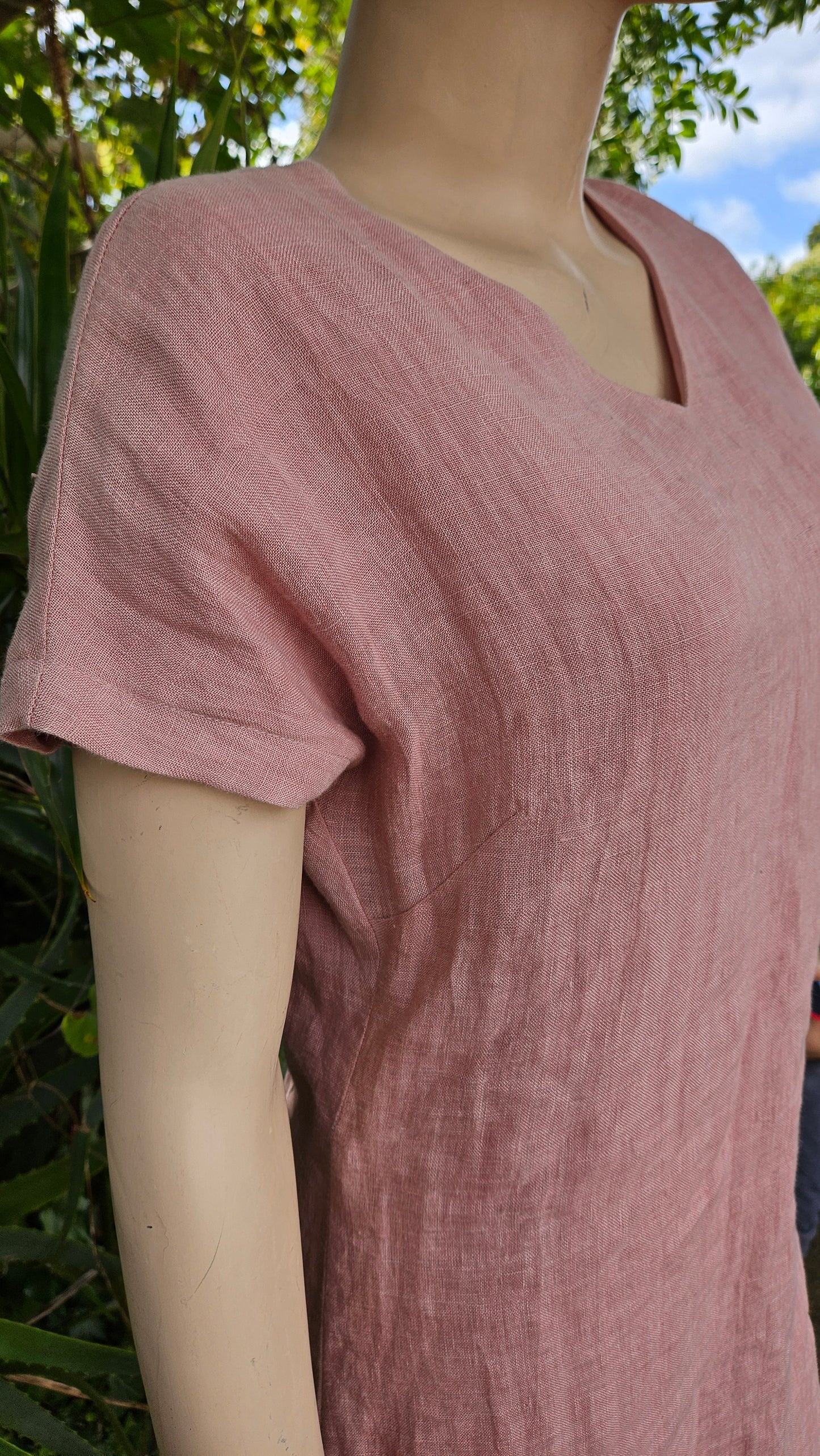 100% Linen Dress - Pink dress - Preloved Dress