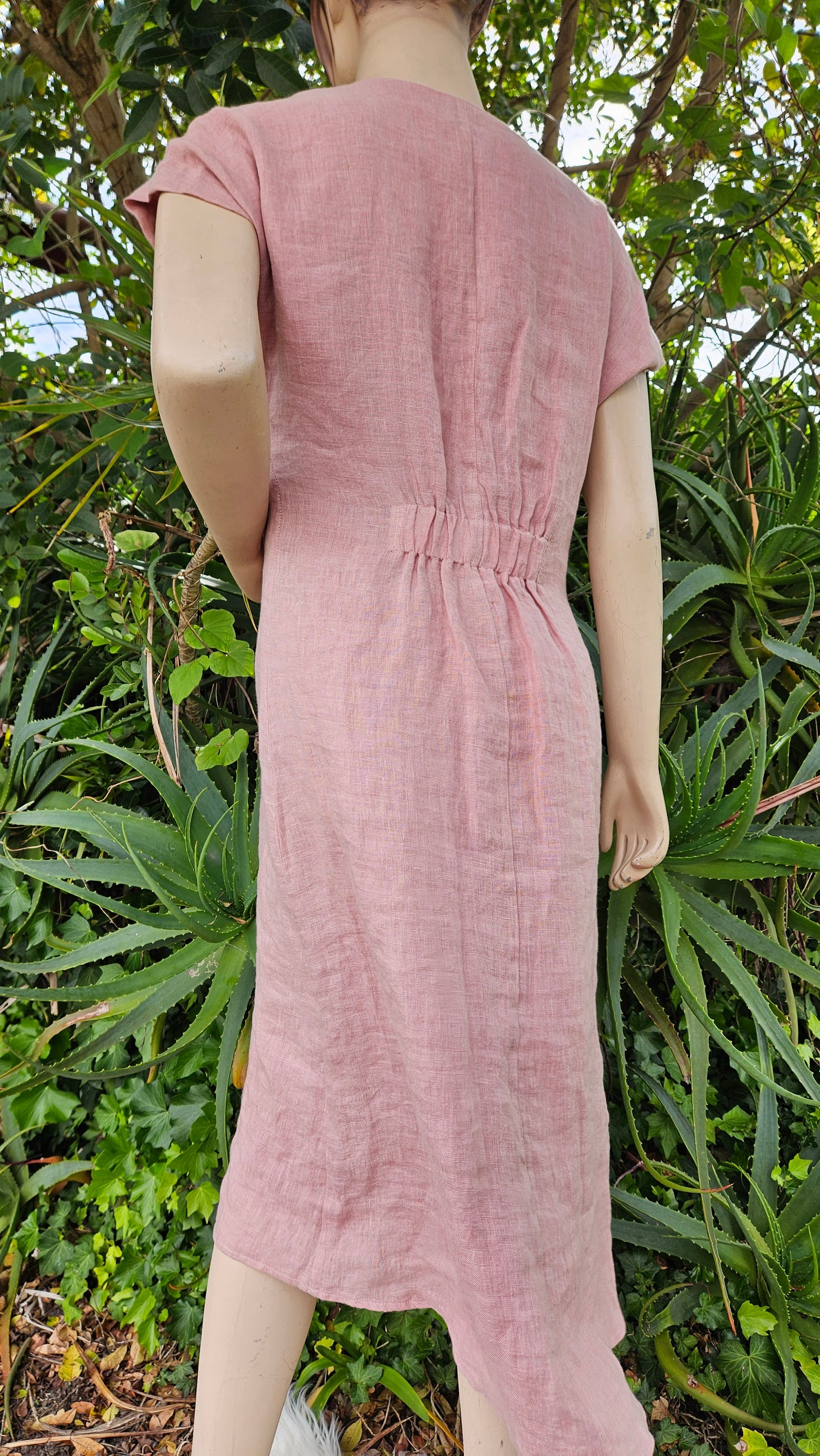 100% Linen Dress - Pink dress - Preloved Dress