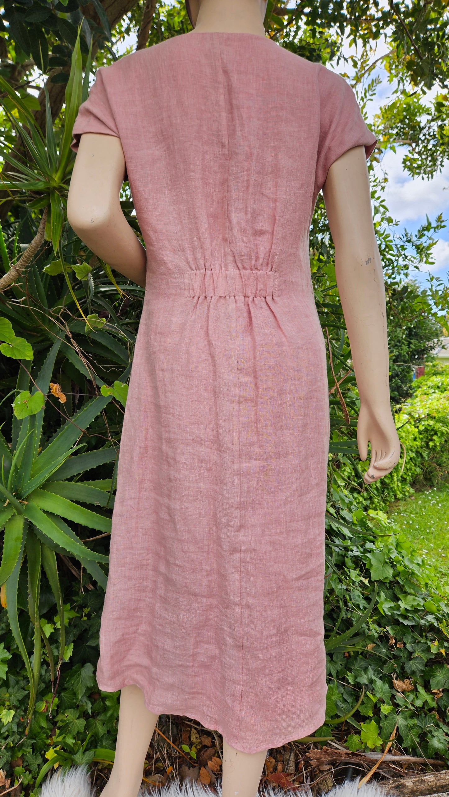 100% Linen Dress - Pink dress - Preloved Dress