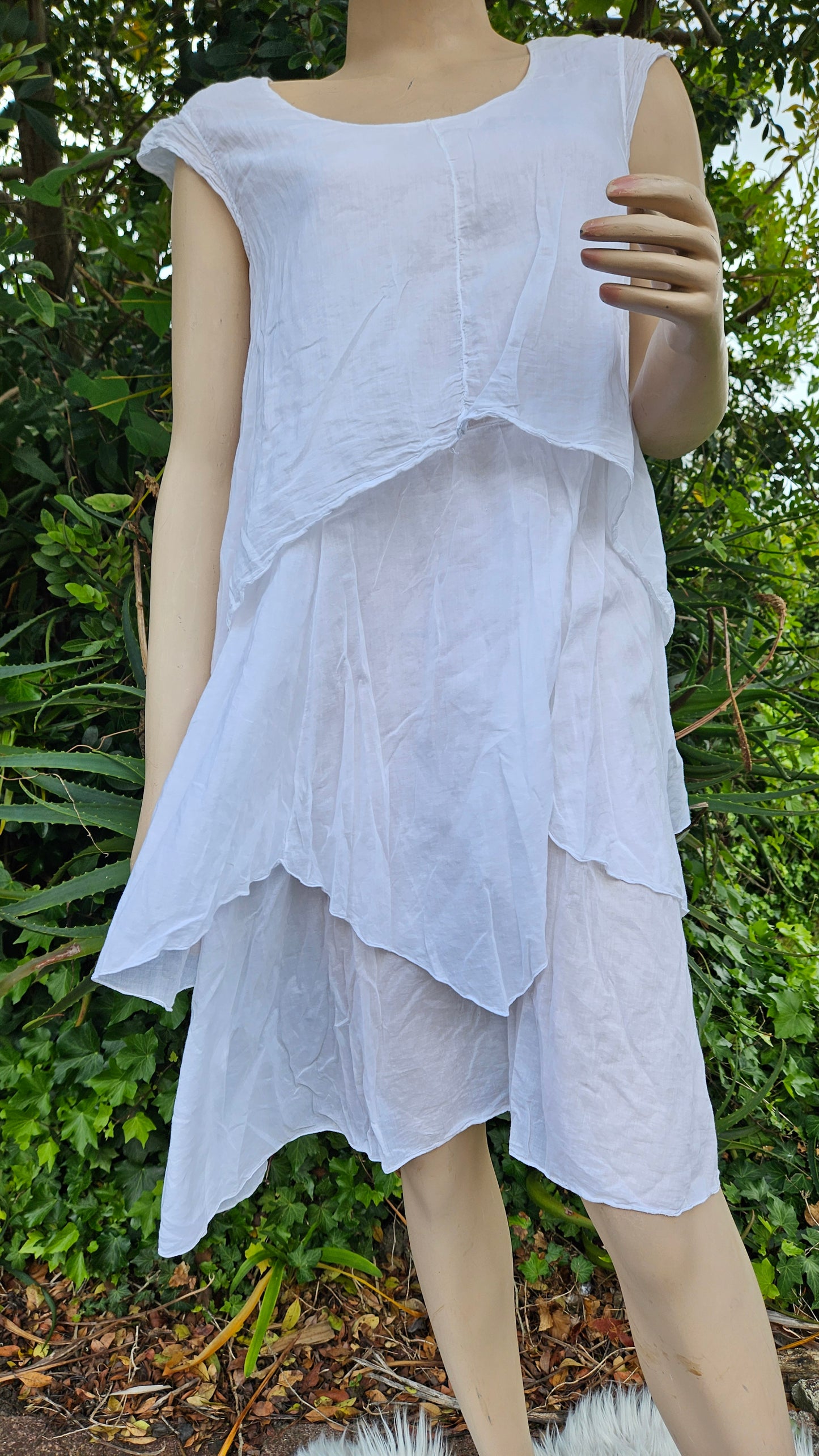 Lovely Italian boho white Dress - white used Dress