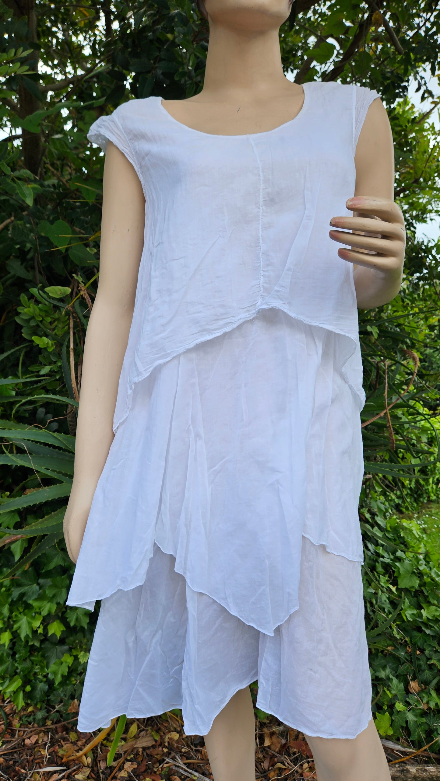 Lovely Italian boho white Dress - white used Dress