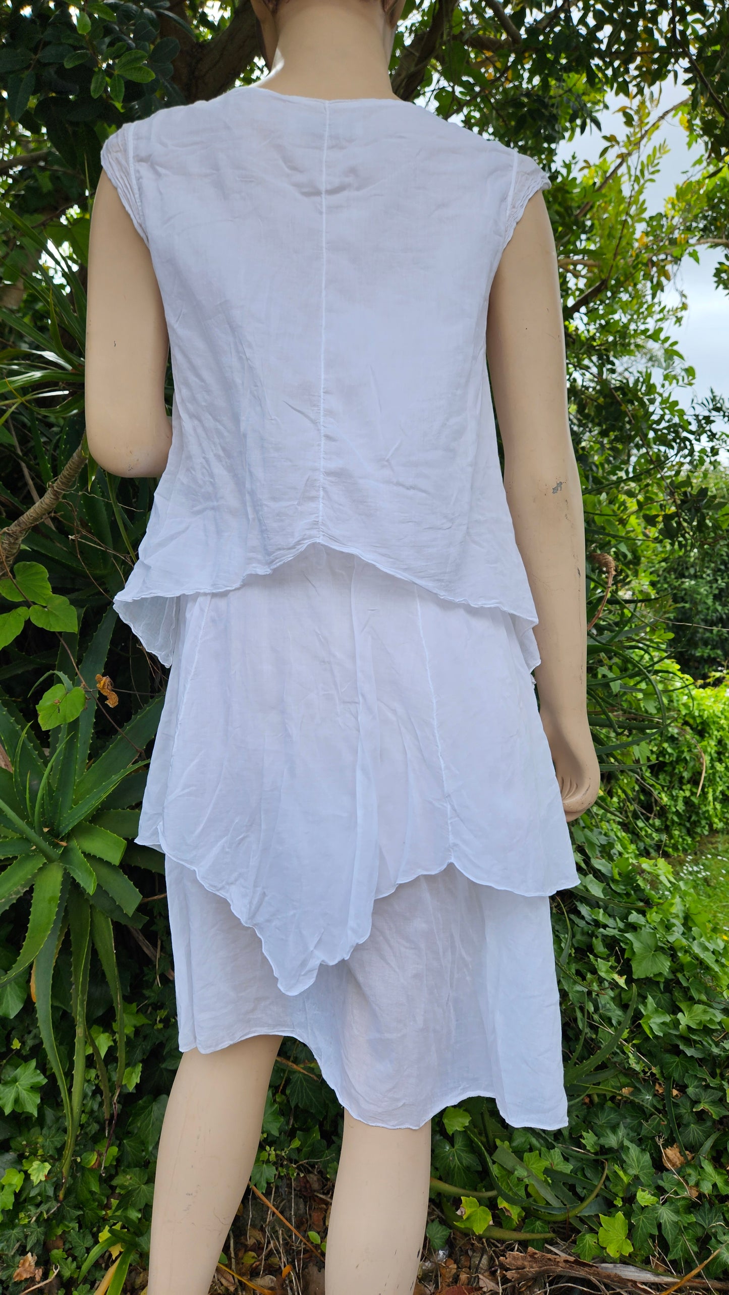 Lovely Italian boho white Dress - white used Dress