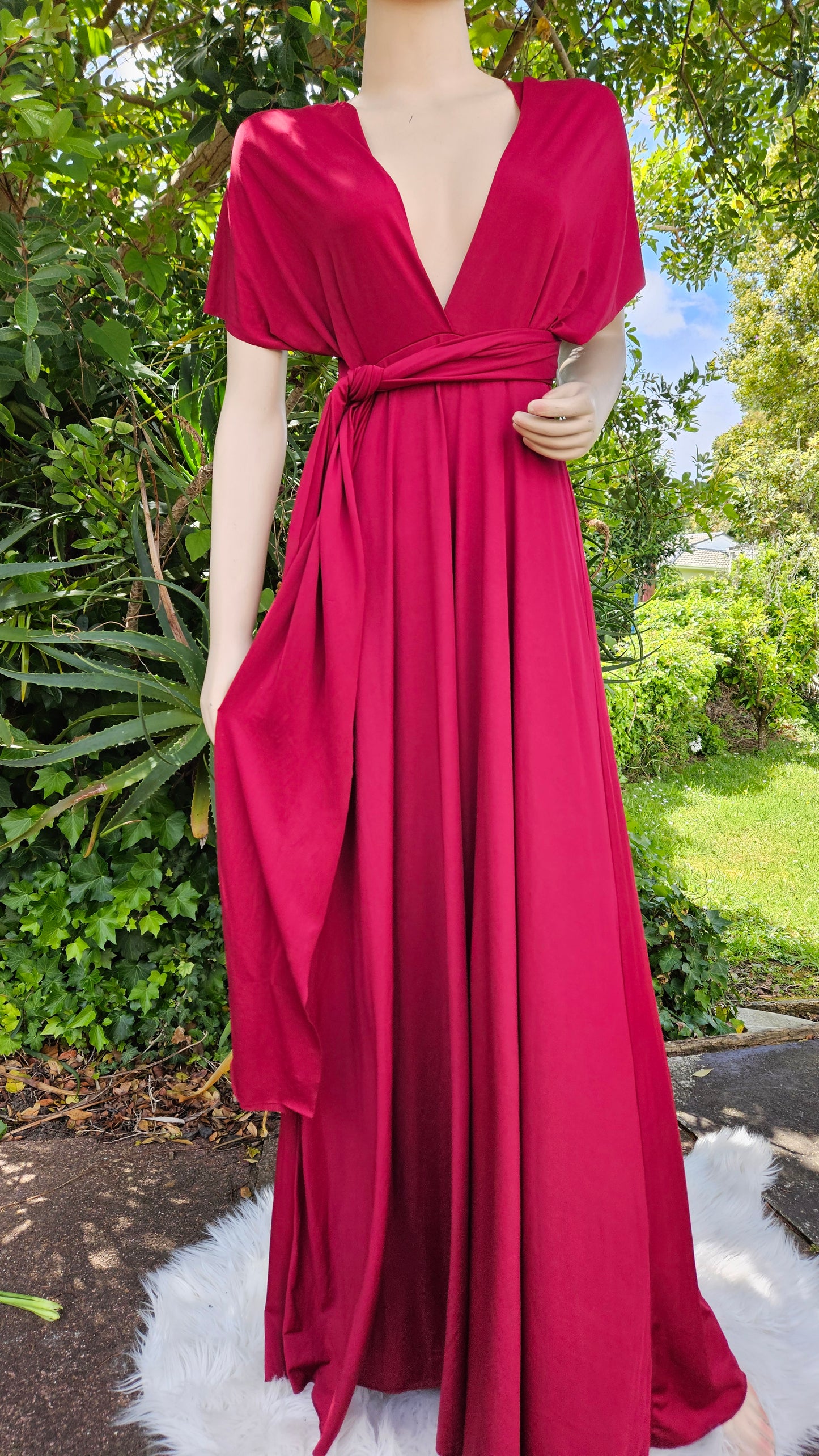 Babysbreaths Burgundy convertible Infinity bridesmaid Dress. Cutest ever!