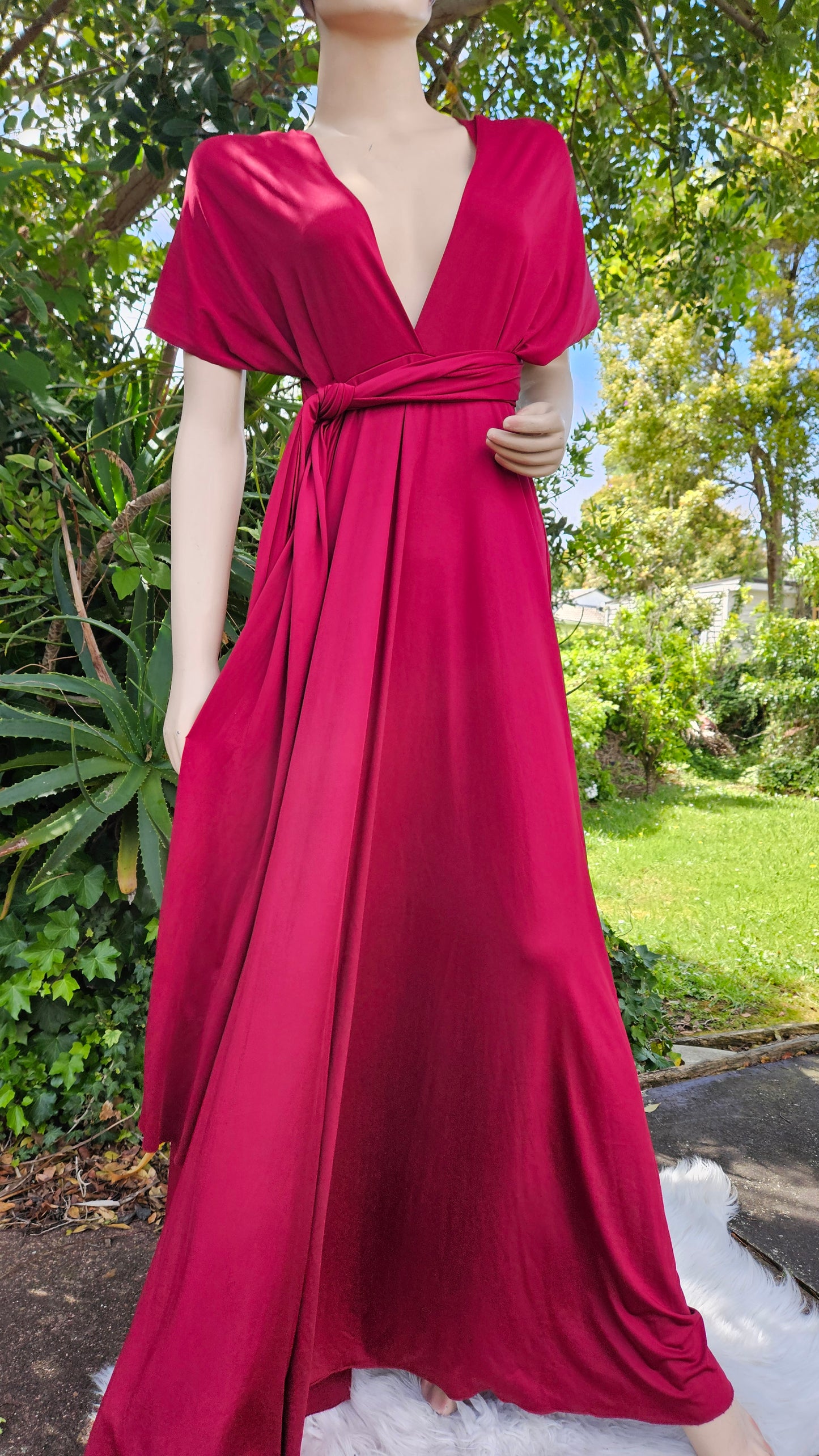 Babysbreaths Burgundy convertible Infinity bridesmaid Dress. Cutest ever!