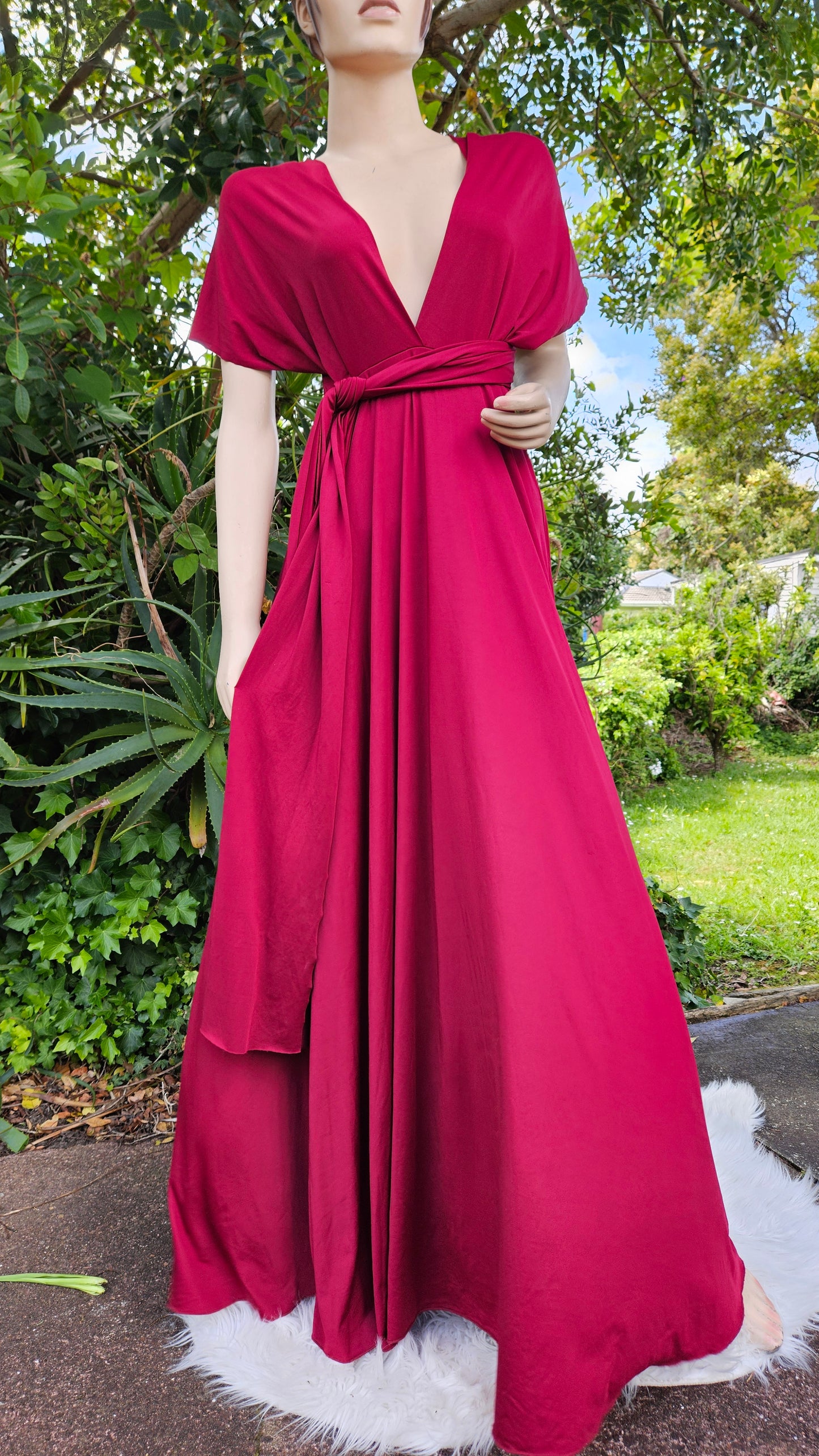 Babysbreaths Burgundy convertible Infinity bridesmaid Dress. Cutest ever!