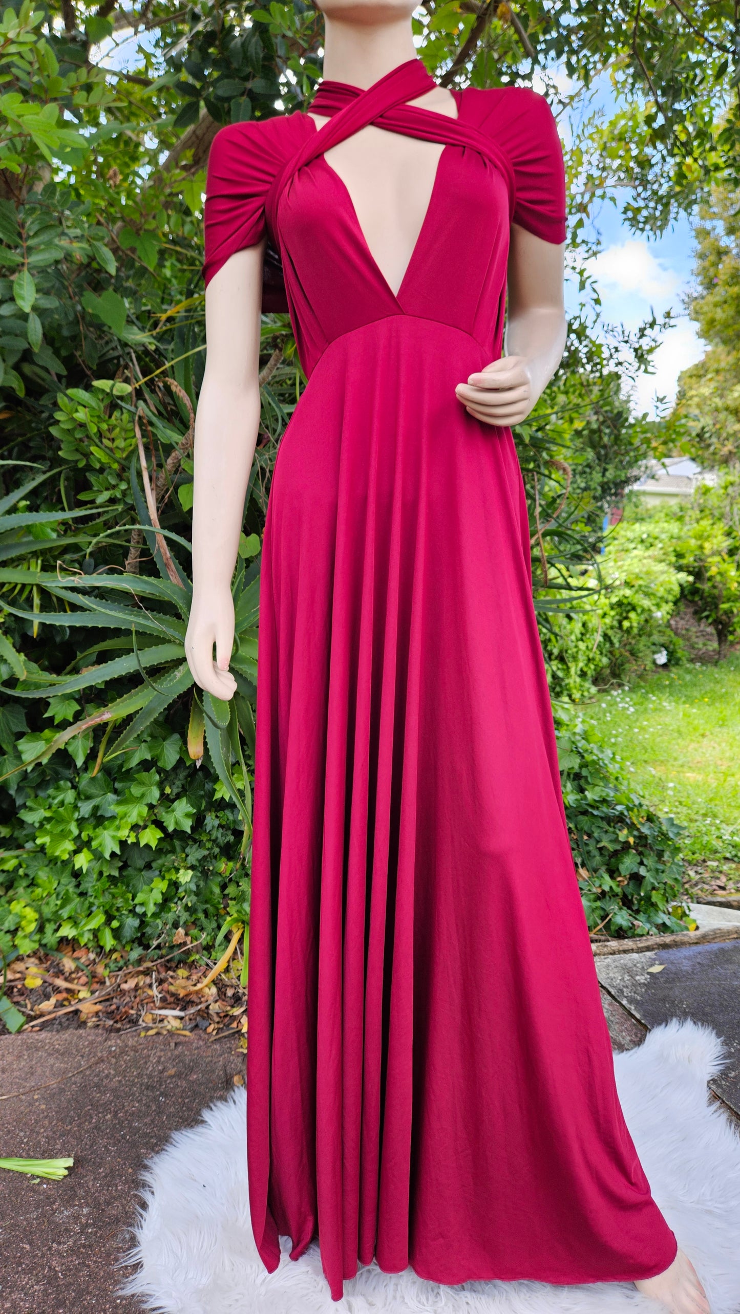 Babysbreaths Burgundy convertible Infinity bridesmaid Dress. Cutest ever!