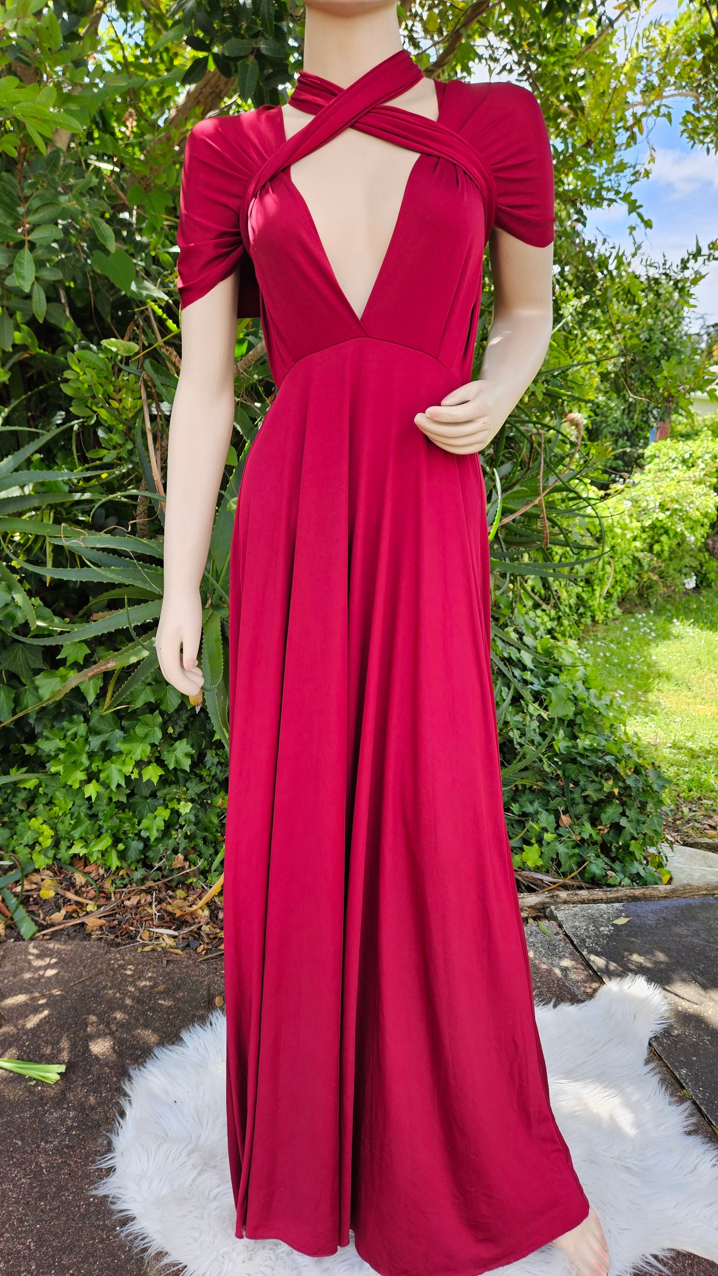 Babysbreaths Burgundy convertible Infinity bridesmaid Dress. Cutest ever!