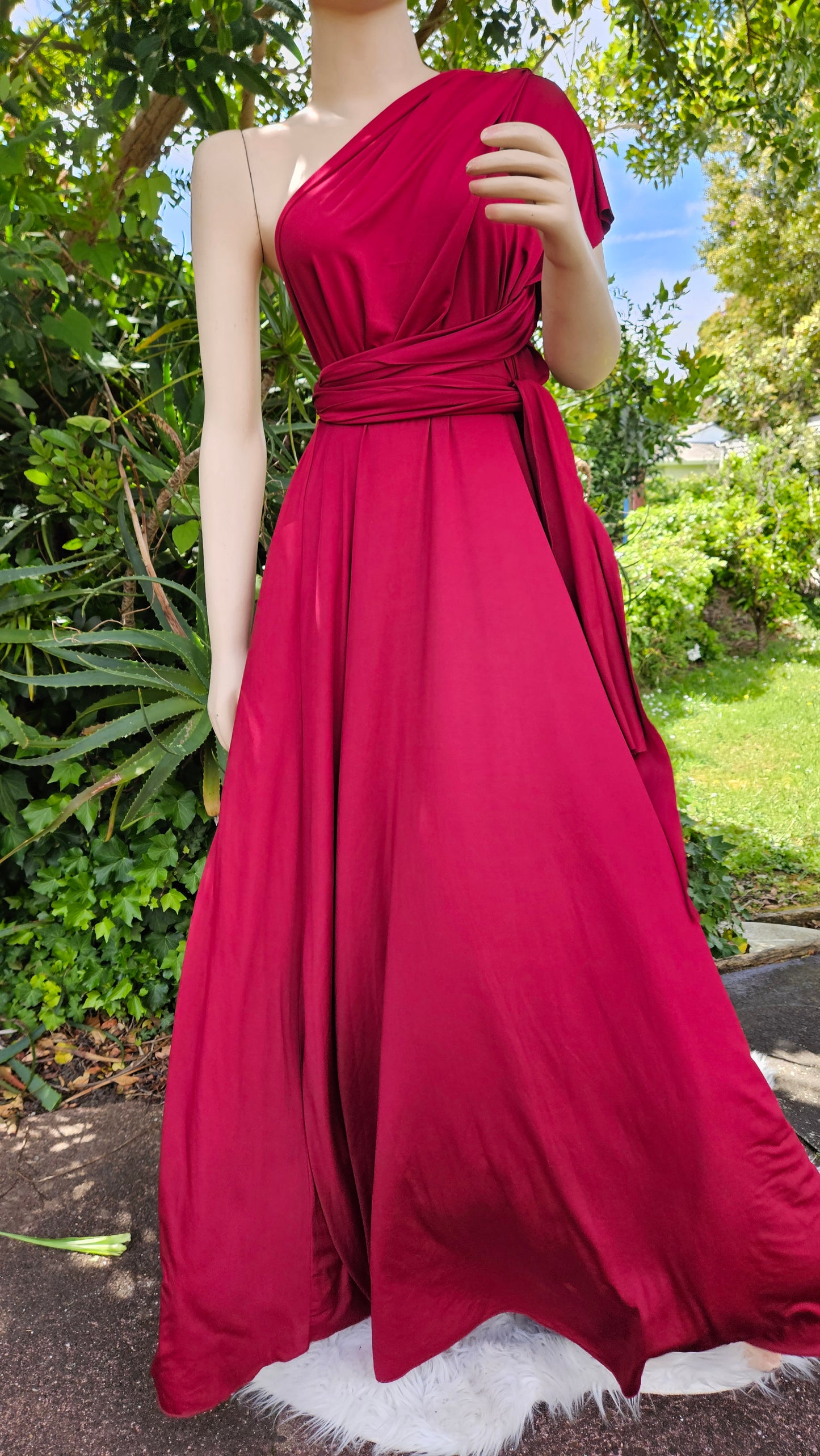 Babysbreaths Burgundy convertible Infinity bridesmaid Dress. Cutest ever!