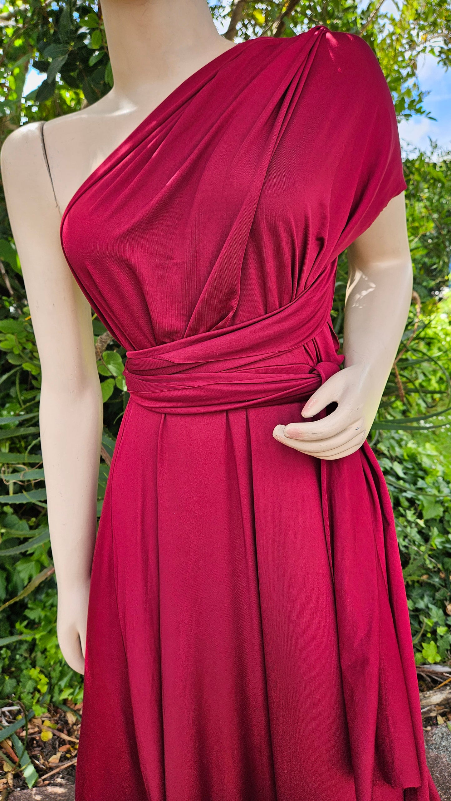 Babysbreaths Burgundy convertible Infinity bridesmaid Dress. Cutest ever!