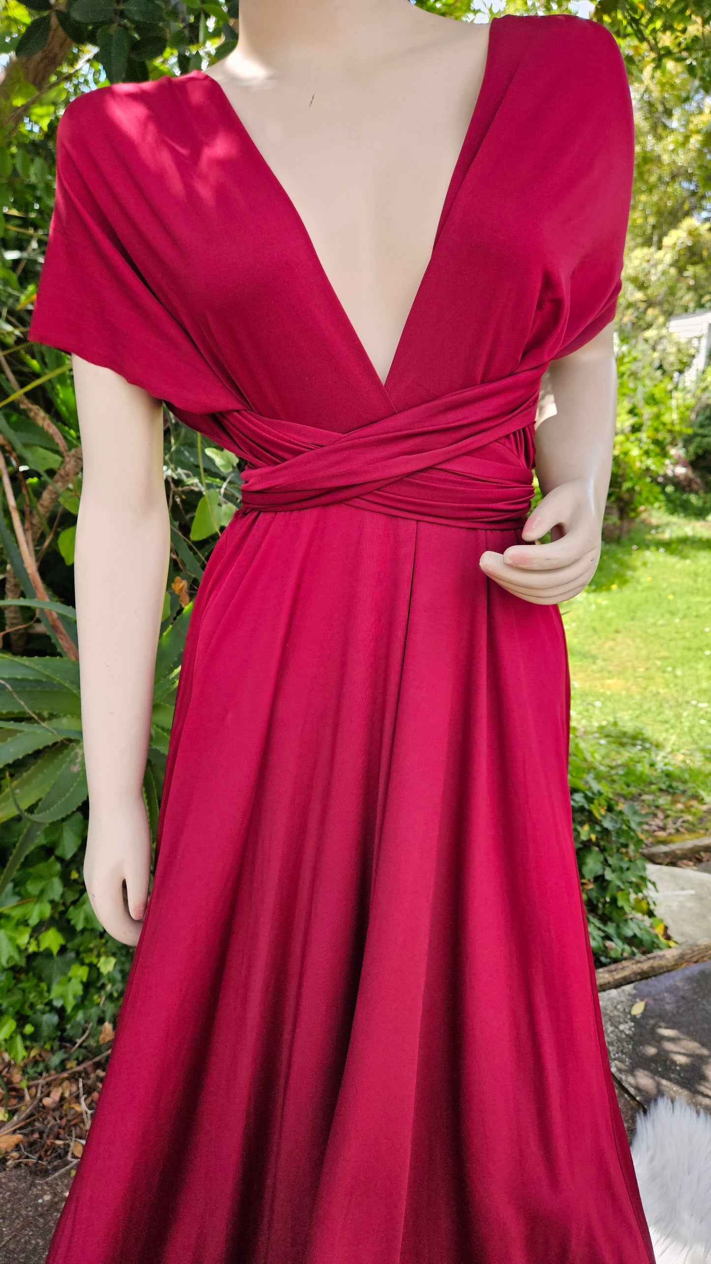 Babysbreaths Burgundy convertible Infinity bridesmaid Dress. Cutest ever!