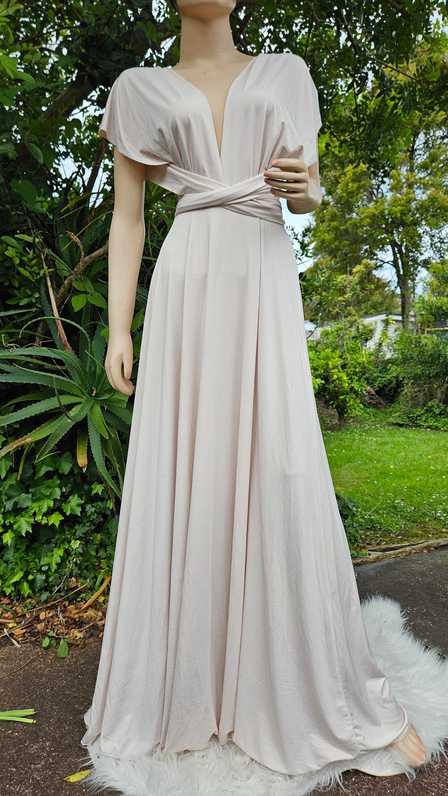 Babysbreaths cream convertible Infinity bridesmaid Dress. Cutest ever!