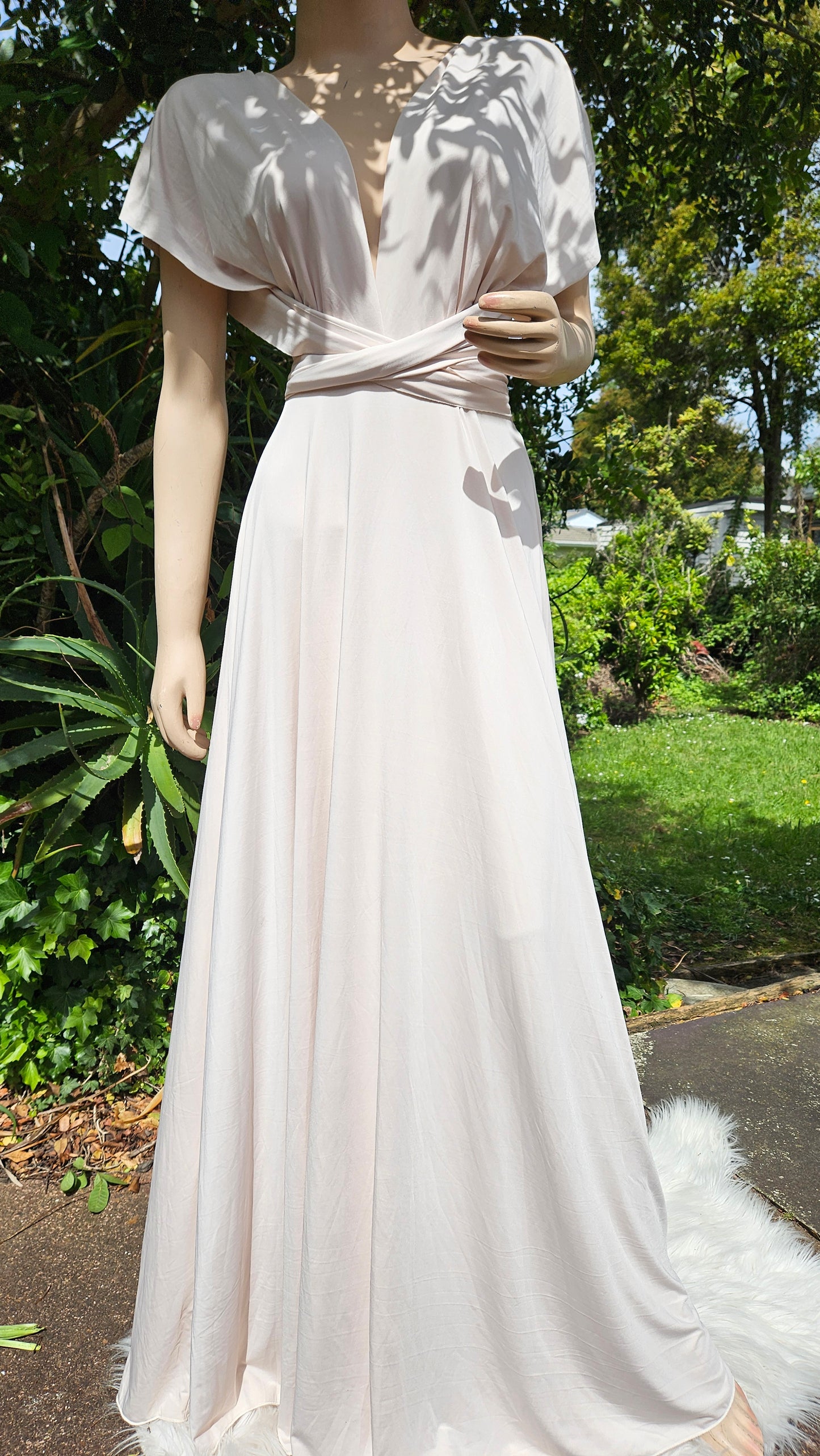 Babysbreaths cream convertible Infinity bridesmaid Dress. Cutest ever!