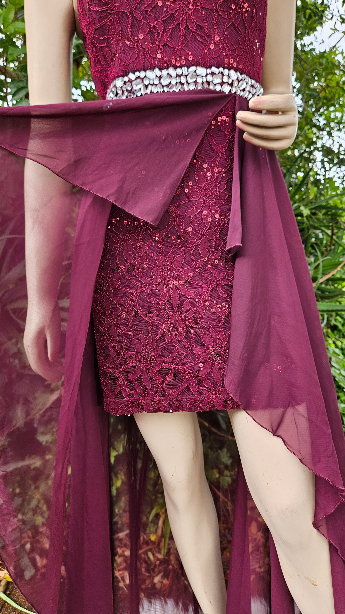 Burgundy Evening Dress - Gown