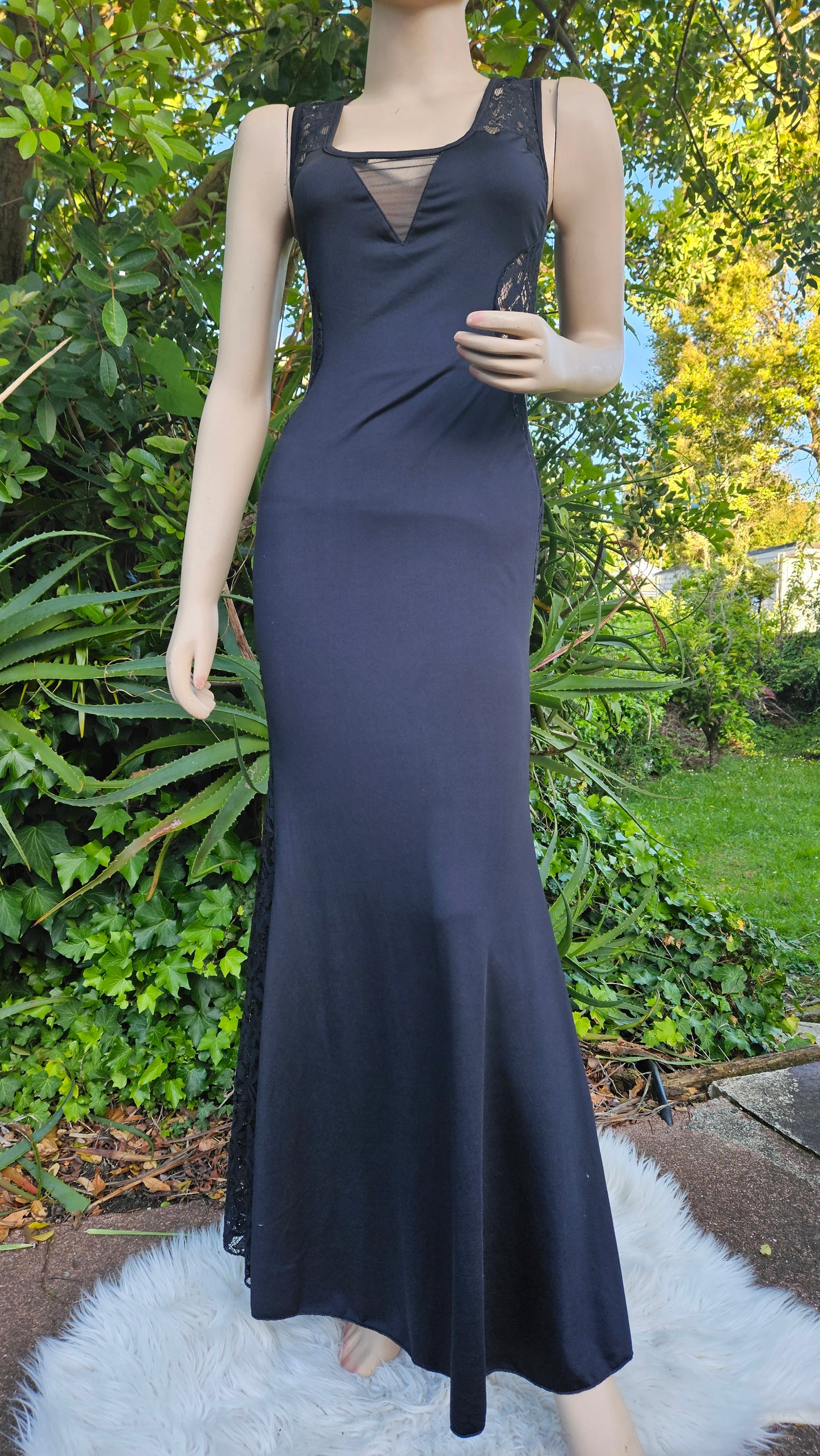 Lace Black Evening Dress - black Preloved Dress