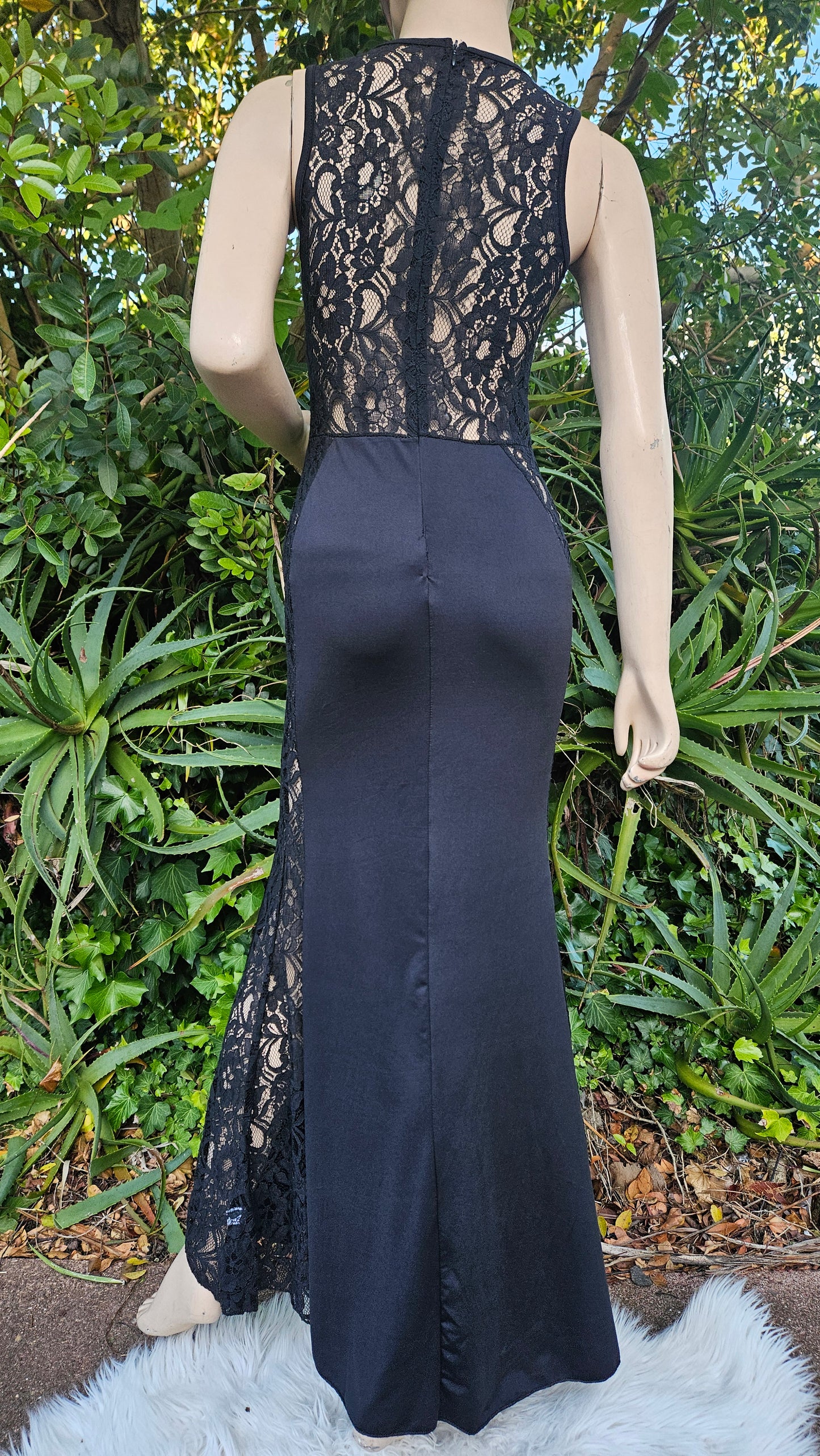 Lace Black Evening Dress - black Preloved Dress