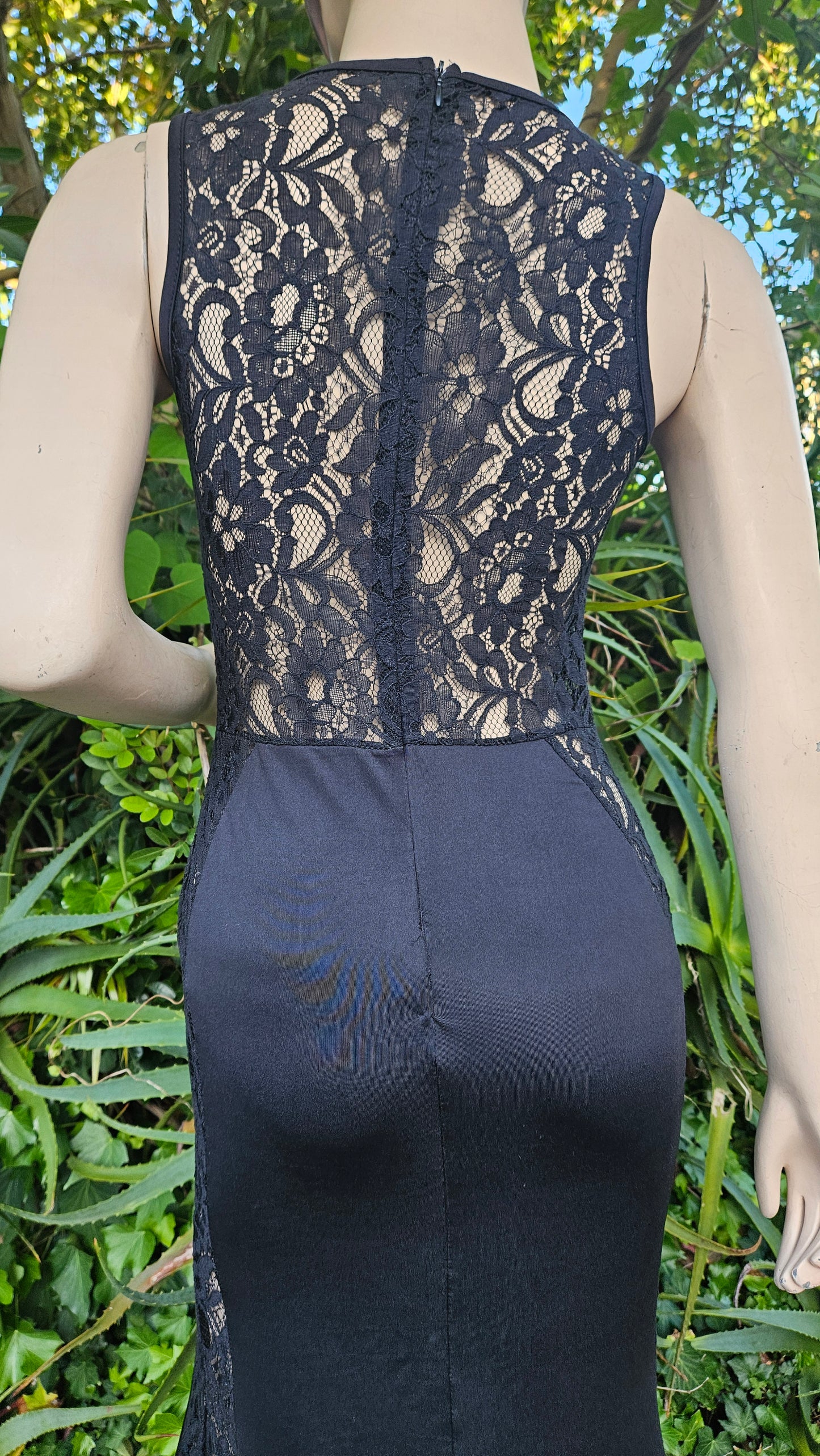 Lace Black Evening Dress - black Preloved Dress