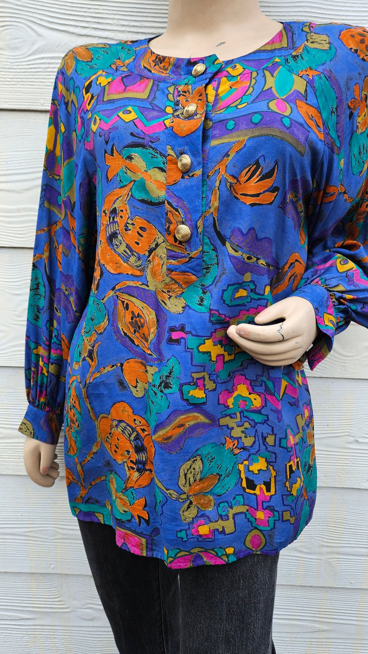 Bernard Perris Vintage Multicolored Blouse - Size 40