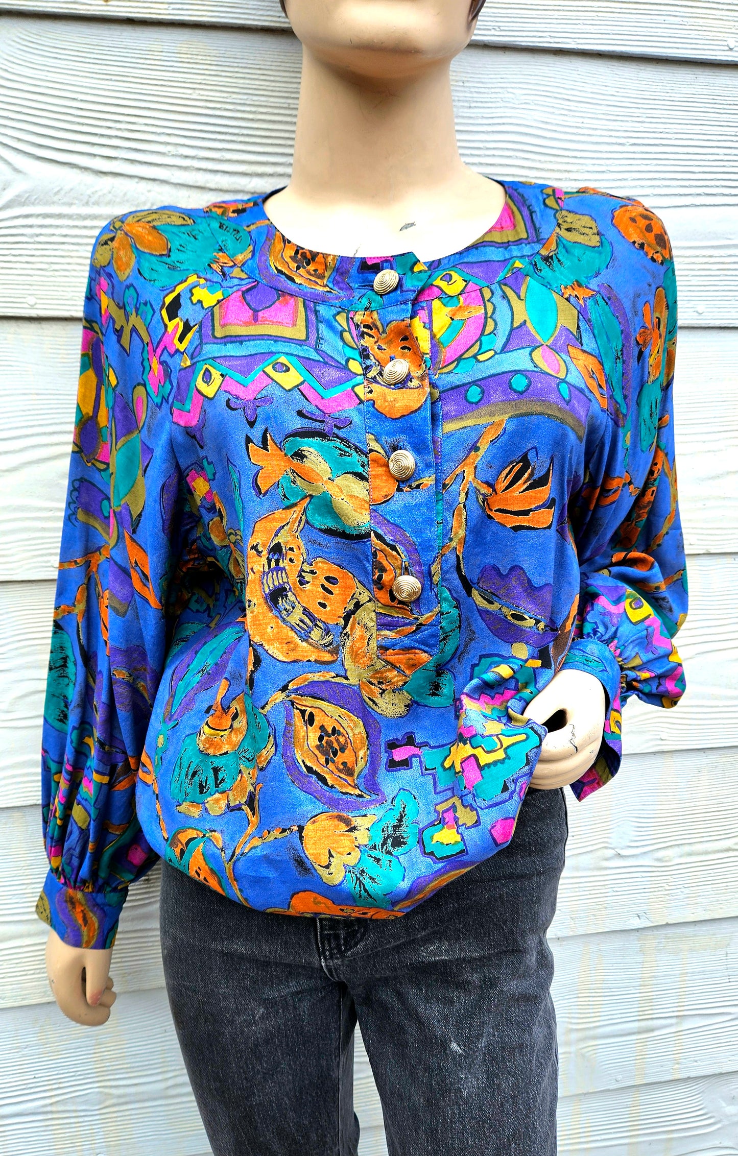 Bernard Perris Vintage Multicolored Blouse - Size 40