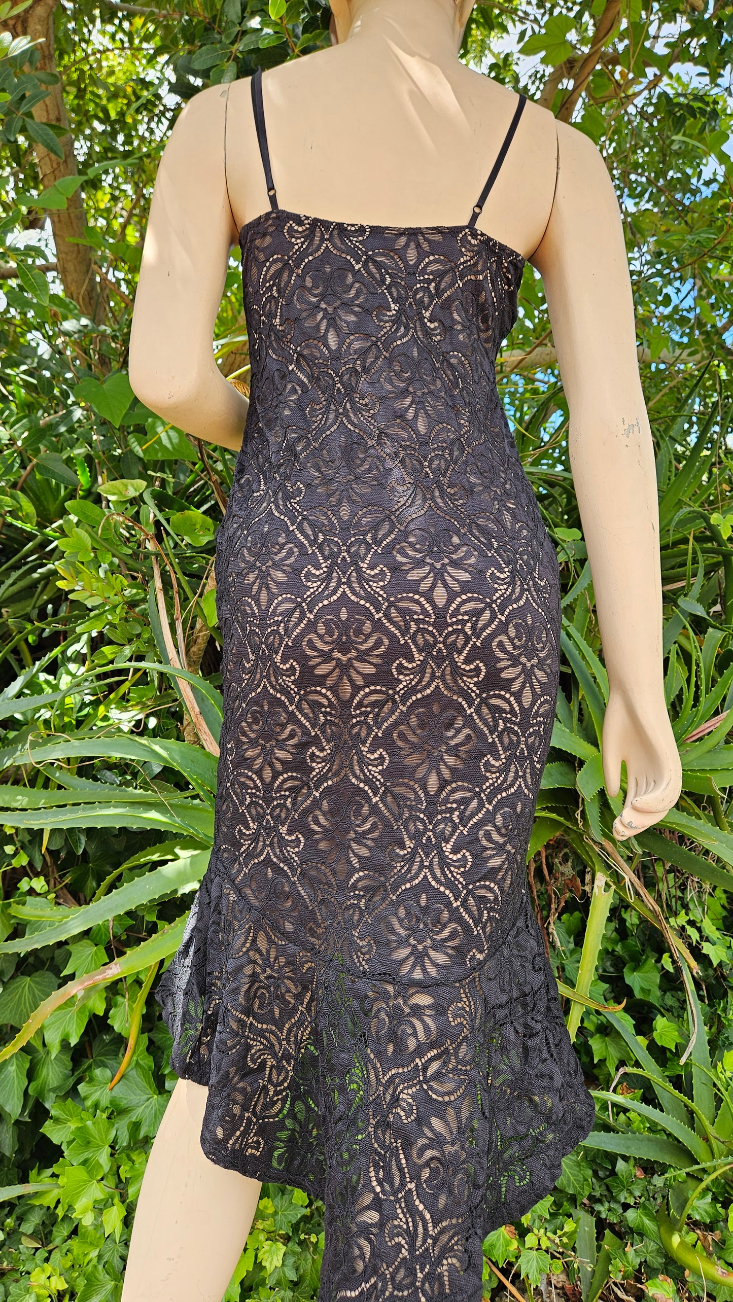 Lovely Guess black lace dress Preloved dress Black and nude