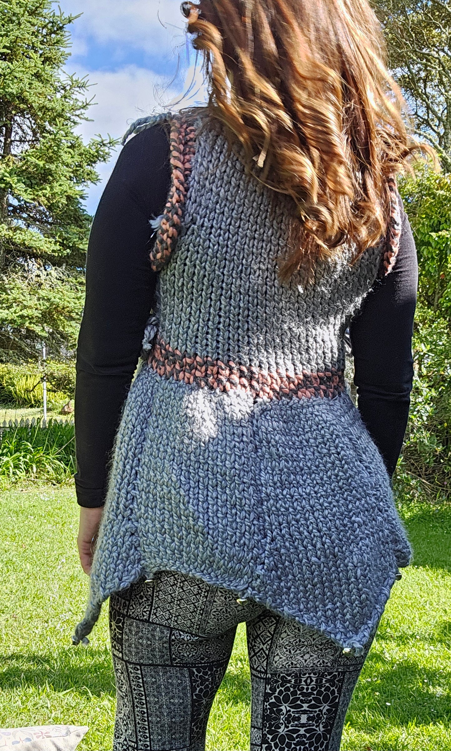 Vintage crochet Vest Boho knit vest