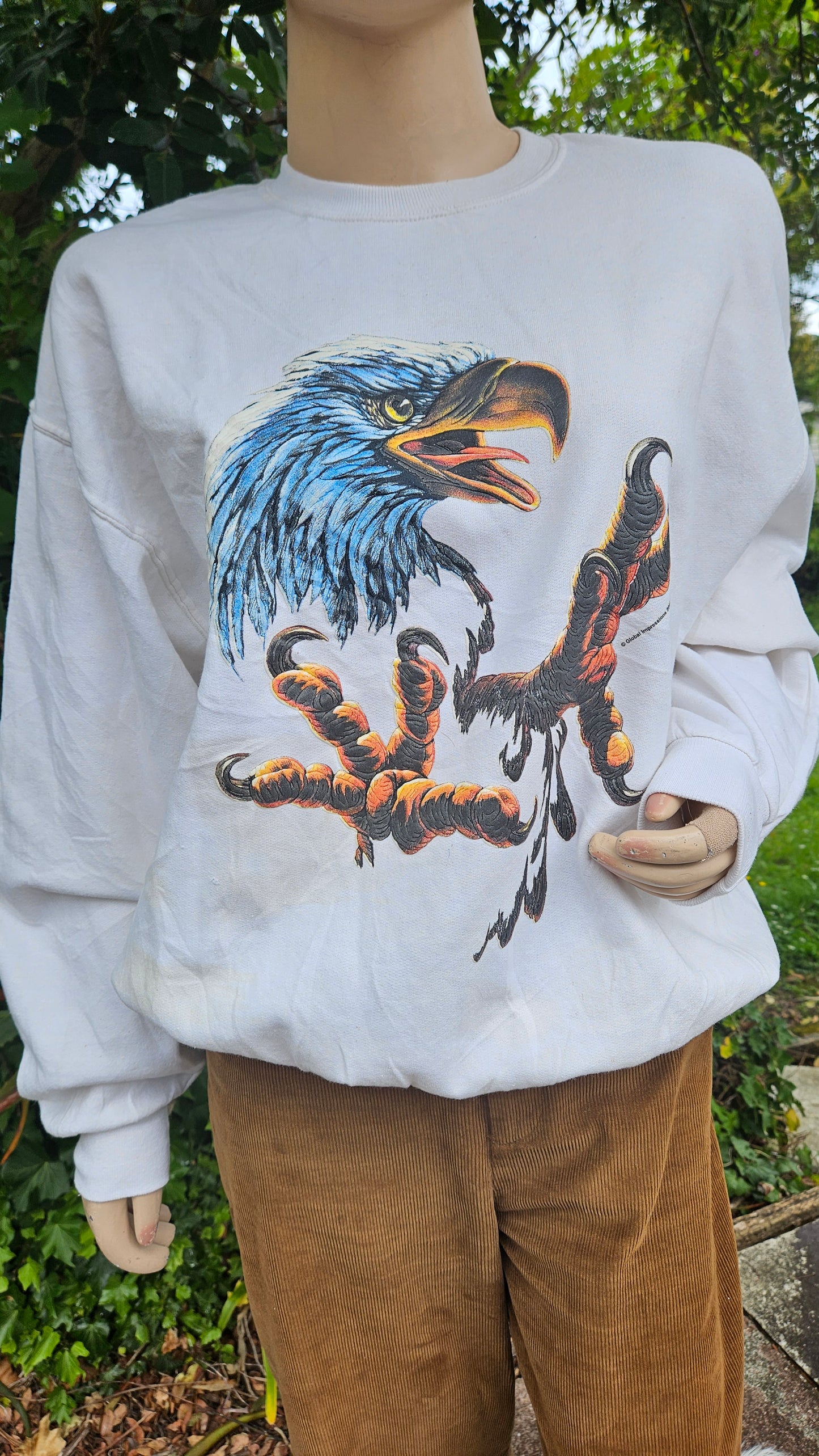 Vintage y2k Southwest Native American Eagle Textured crewneck pullover Sweater - crewneck top