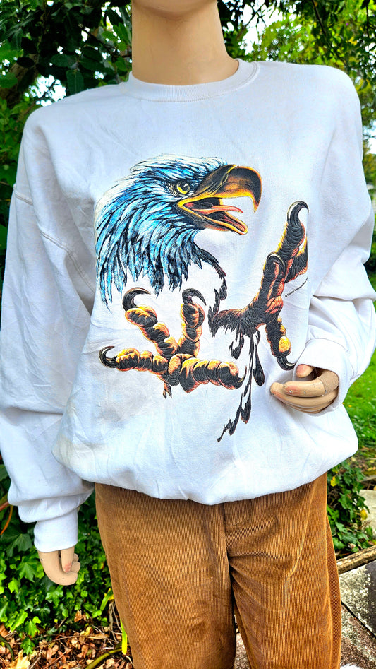 Vintage y2k Southwest Native American Eagle Textured crewneck pullover Sweater - crewneck top