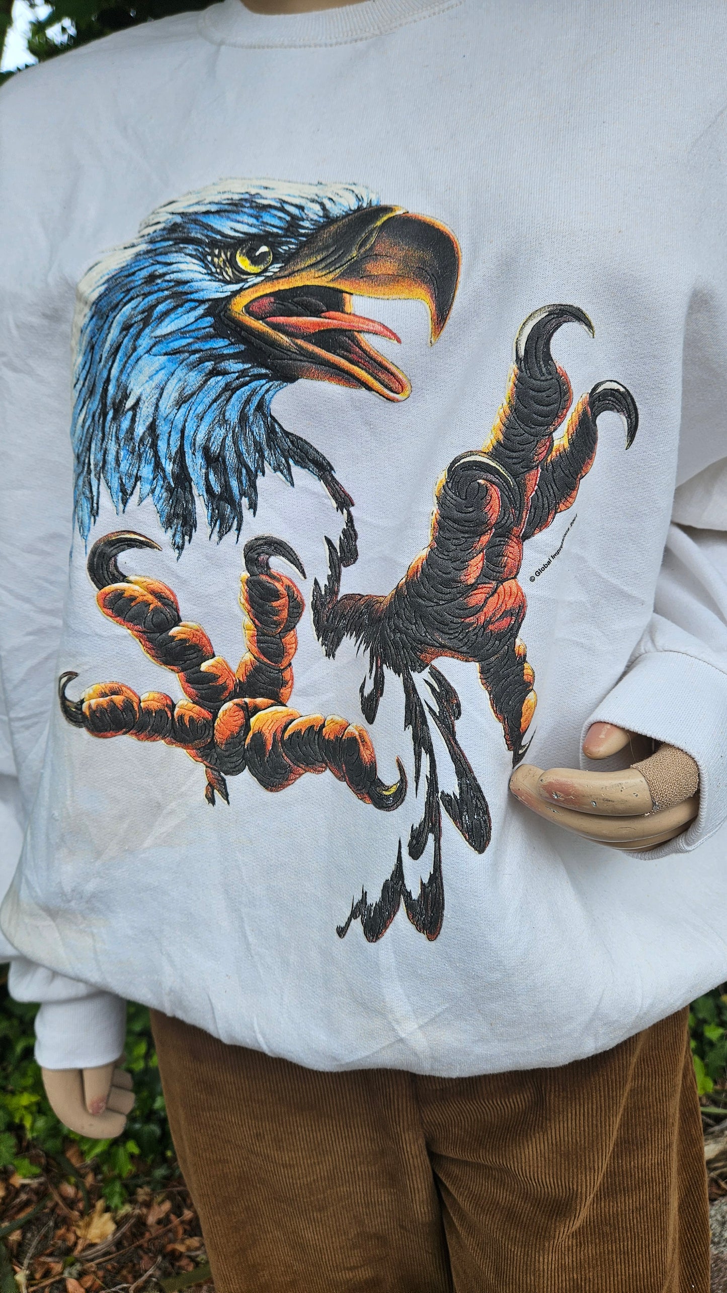 Vintage y2k Southwest Native American Eagle Textured crewneck pullover Sweater - crewneck top