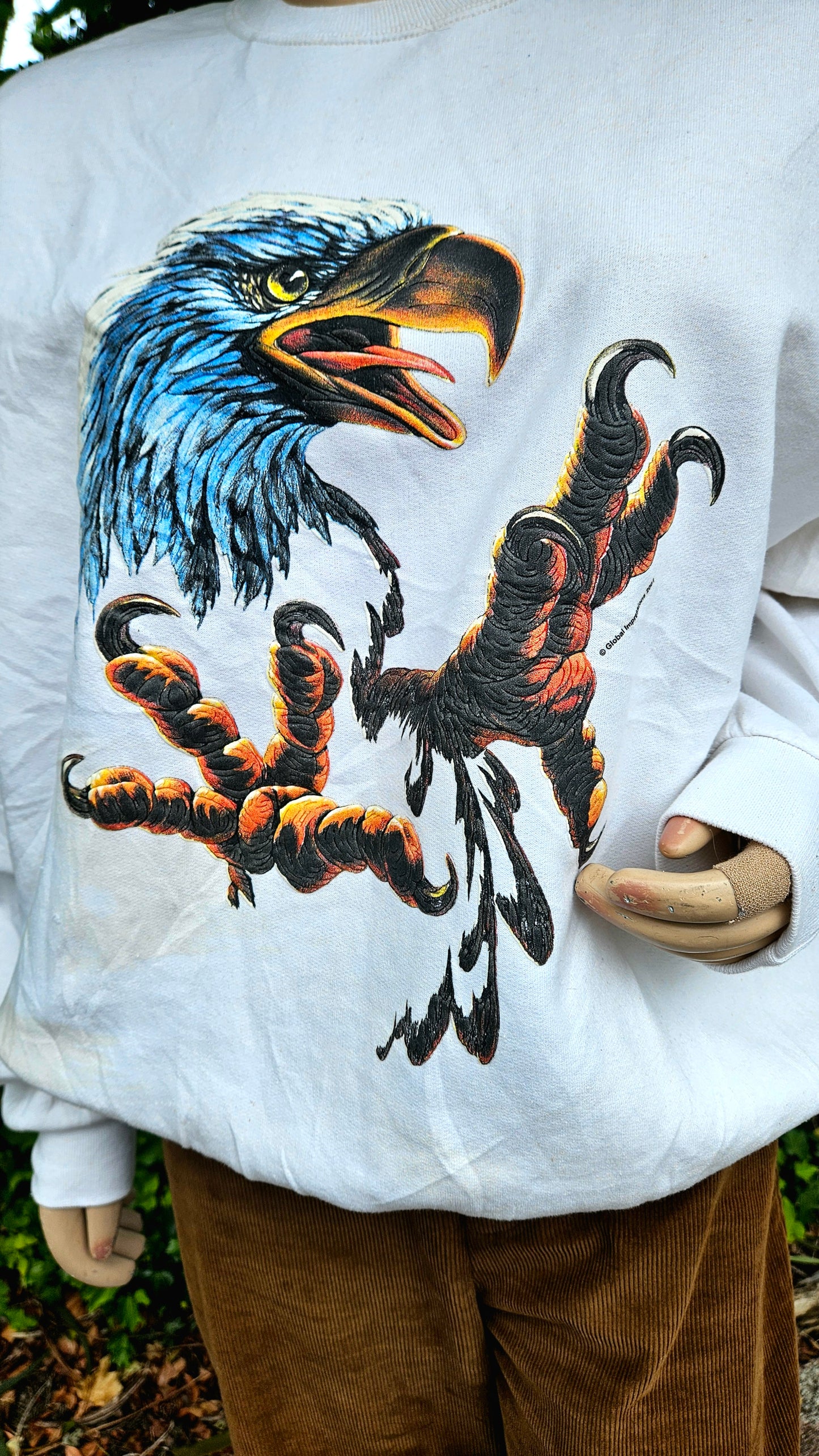 Vintage y2k Southwest Native American Eagle Textured crewneck pullover Sweater - crewneck top