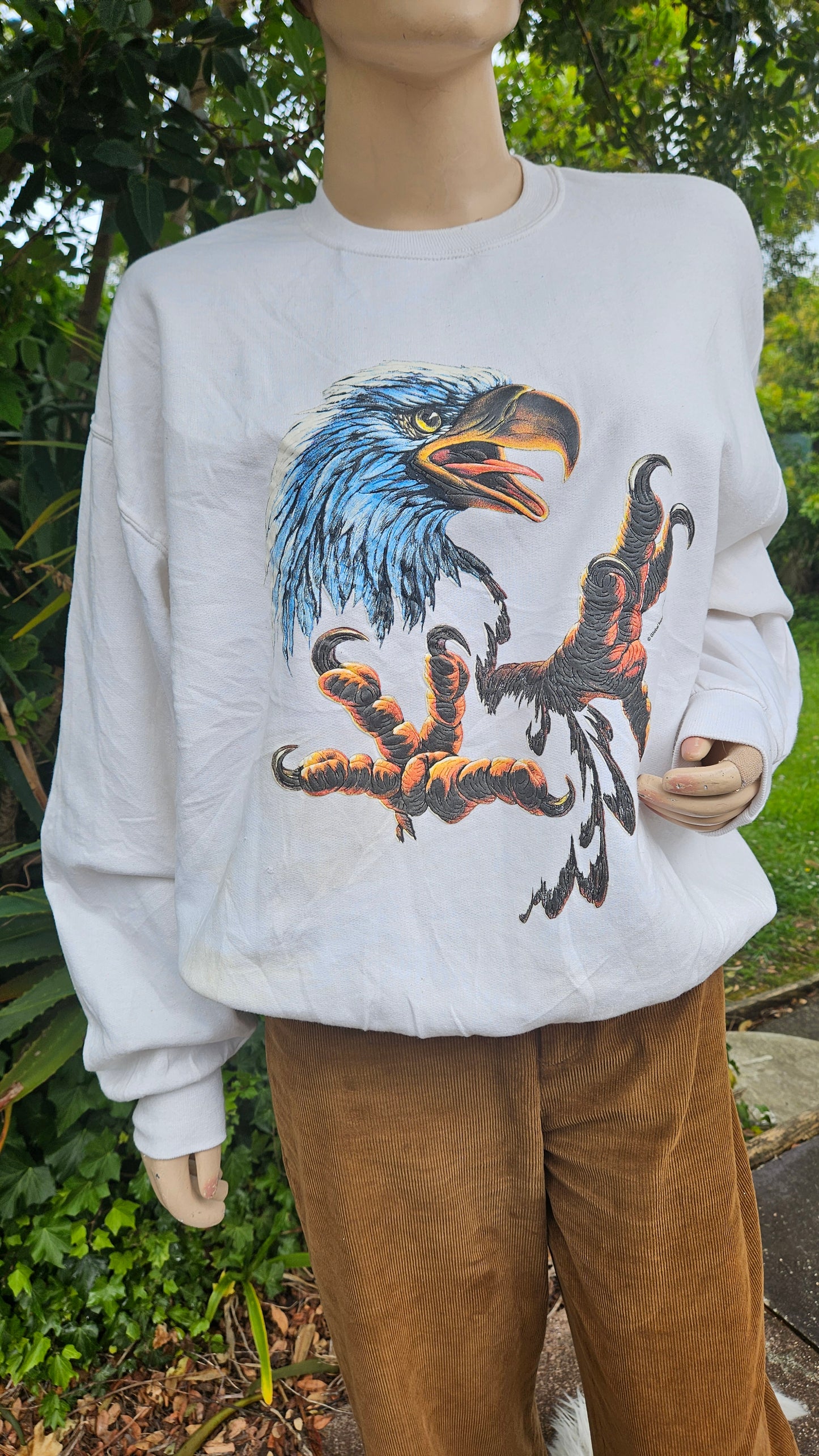 Vintage y2k Southwest Native American Eagle Textured crewneck pullover Sweater - crewneck top