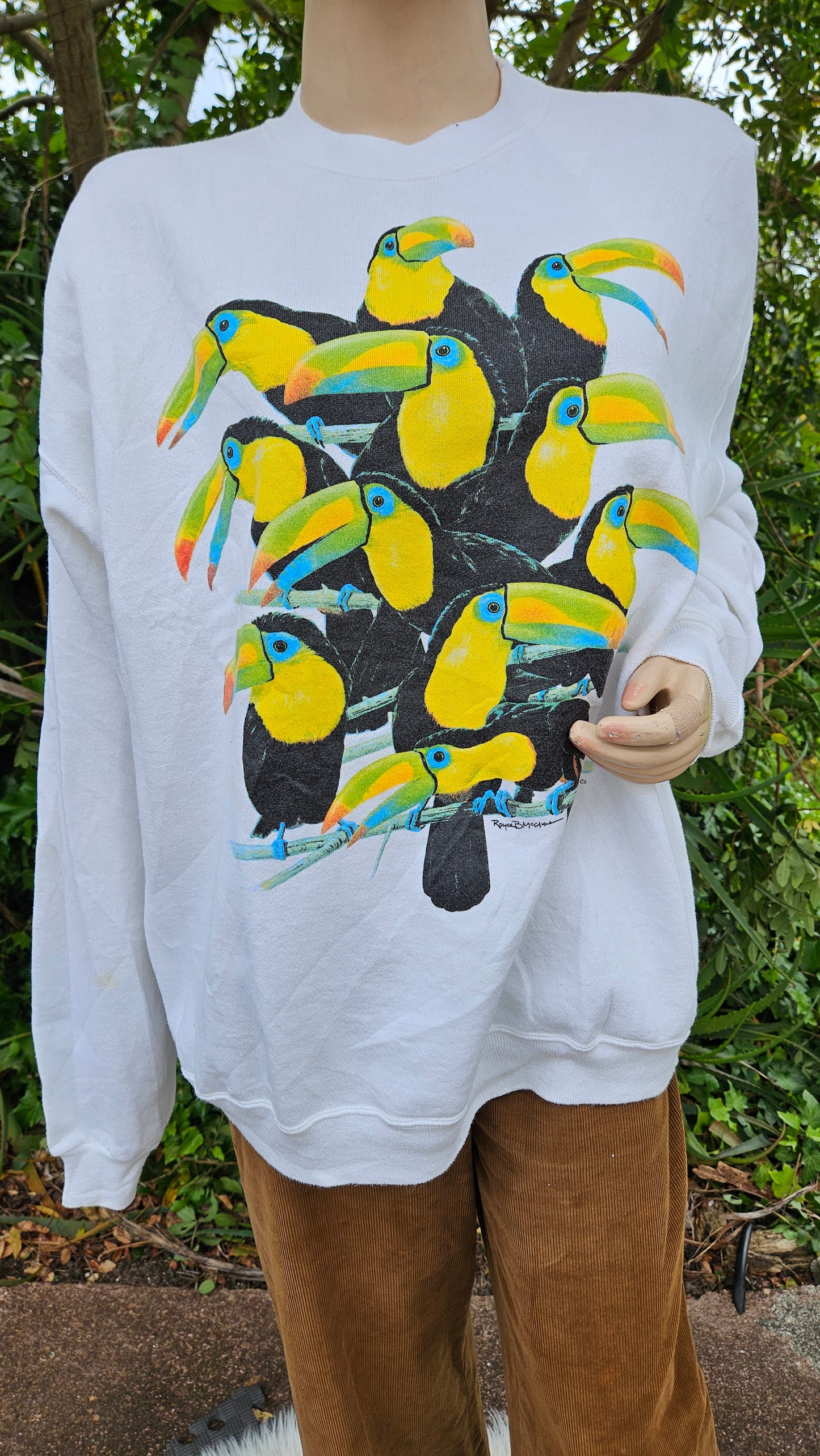 Size XXL Vintage 80s Parrots American sweater crewneck pullover Sweater - crewneck top