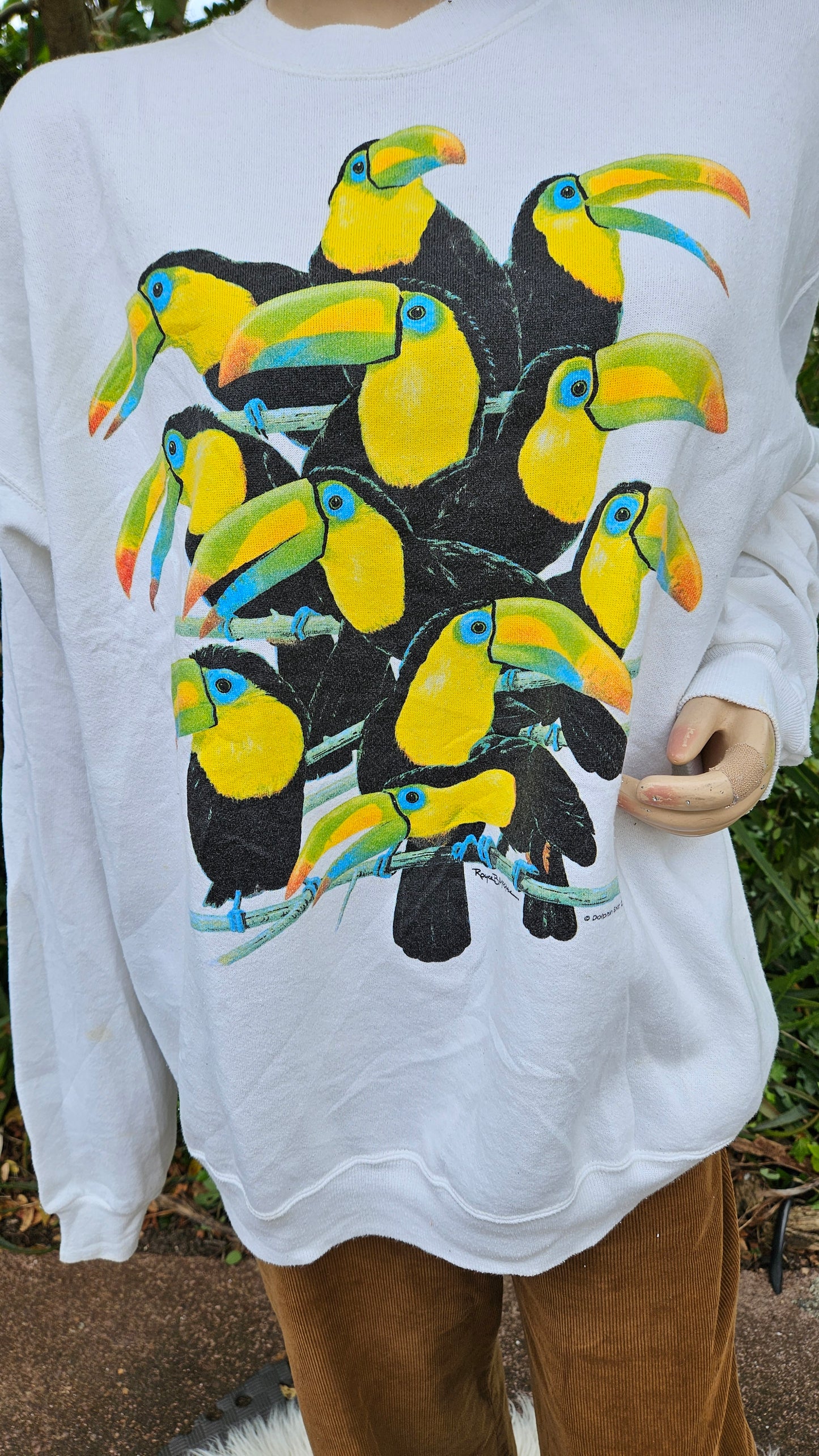 Size XXL Vintage 80s Parrots American sweater crewneck pullover Sweater - crewneck top